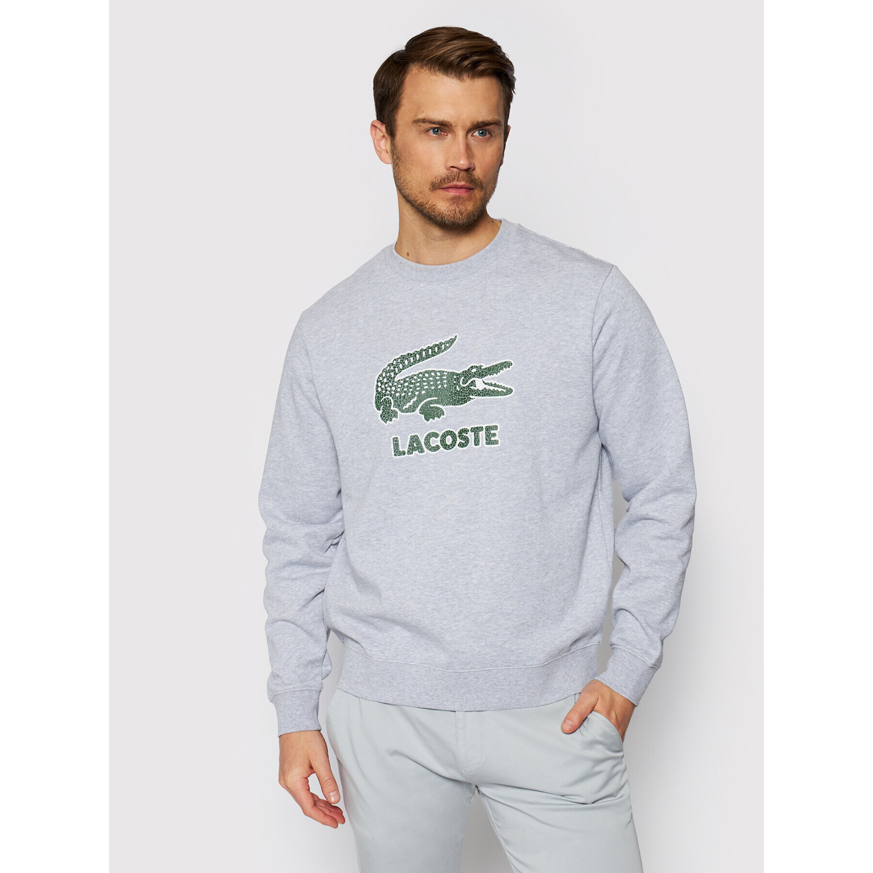 Lacoste Суитшърт SH0065 Сив Regular Fit - Pepit.bg