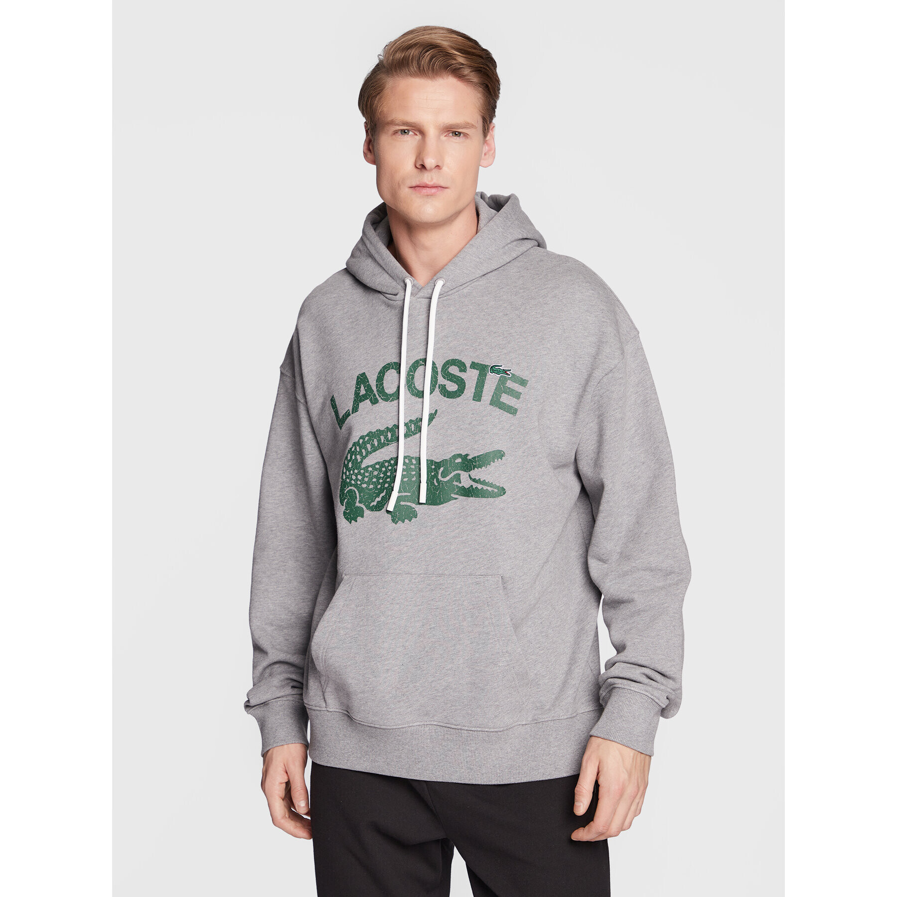 Lacoste Суитшърт SH0107 Сив Loose Fit - Pepit.bg