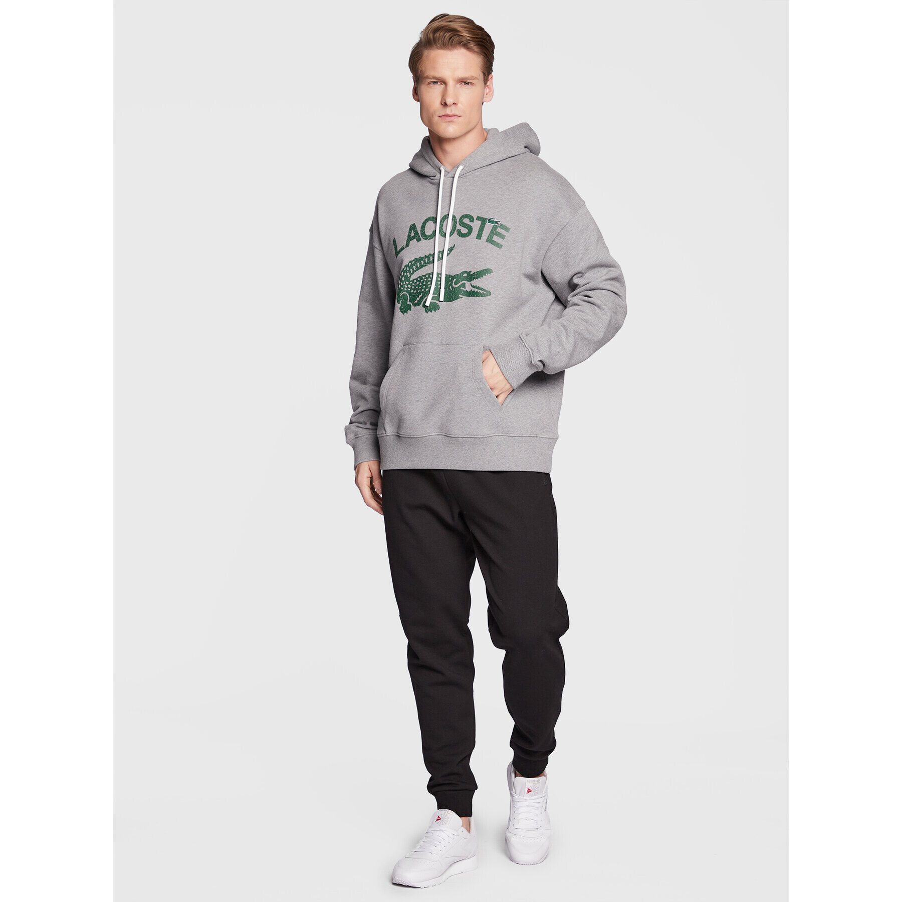 Lacoste Суитшърт SH0107 Сив Loose Fit - Pepit.bg