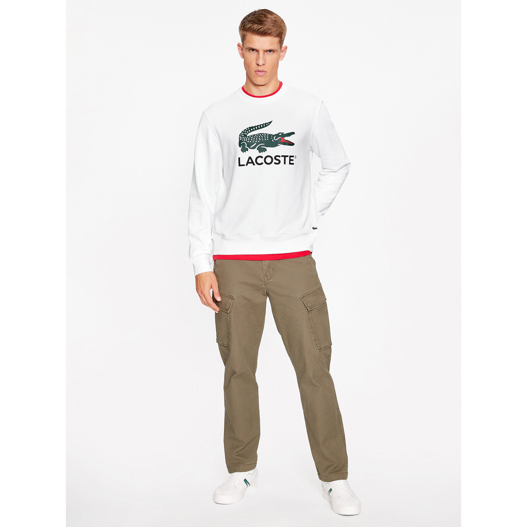 Lacoste Суитшърт SH1281 Бял Regular Fit - Pepit.bg
