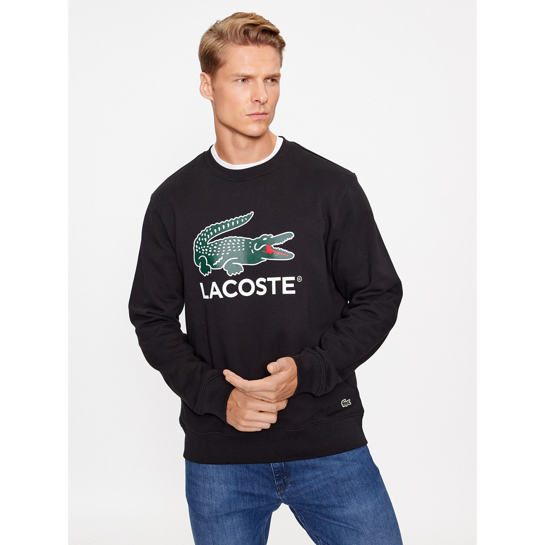 Lacoste Суитшърт SH1281 Черен Classic Fit - Pepit.bg