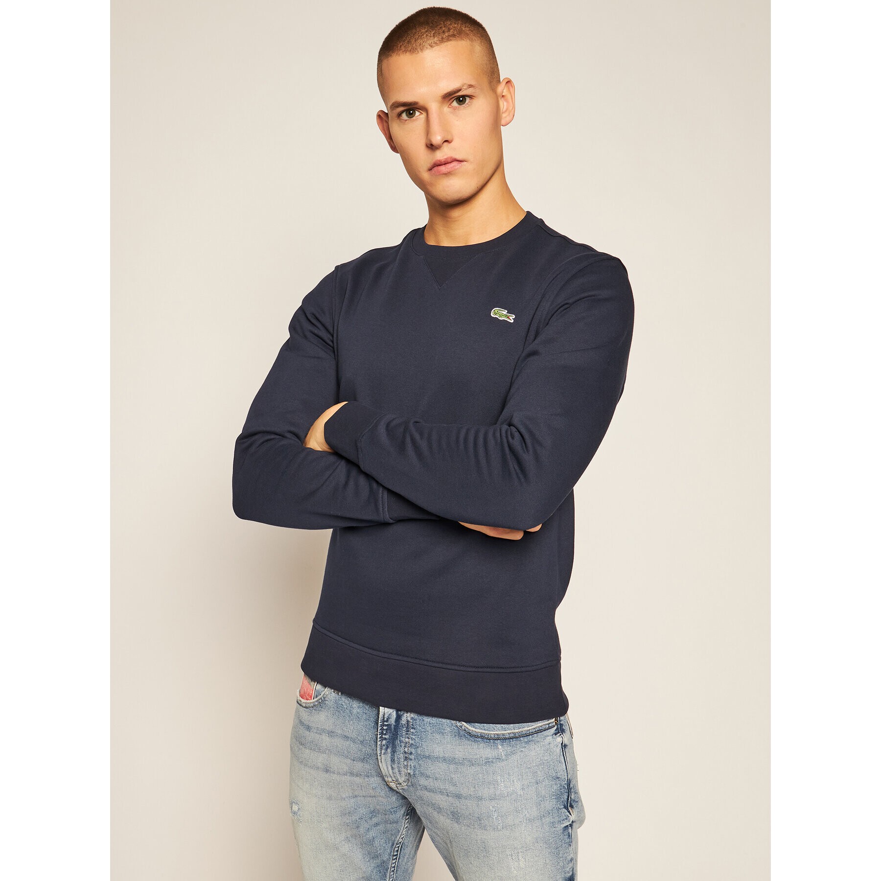 Lacoste Суитшърт SH1505 Тъмносин Regular Fit - Pepit.bg