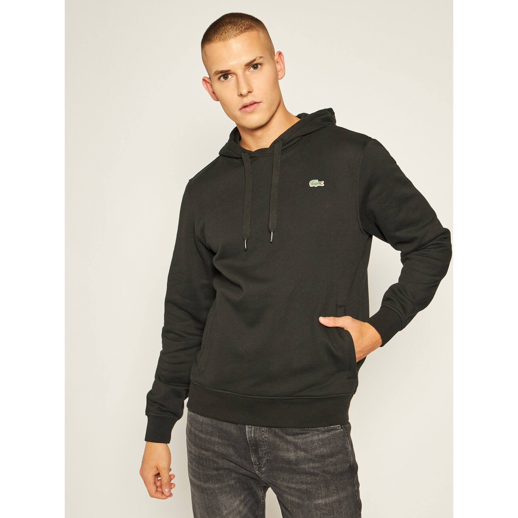 Lacoste Суитшърт SH1527 Черен Loose Fit - Pepit.bg