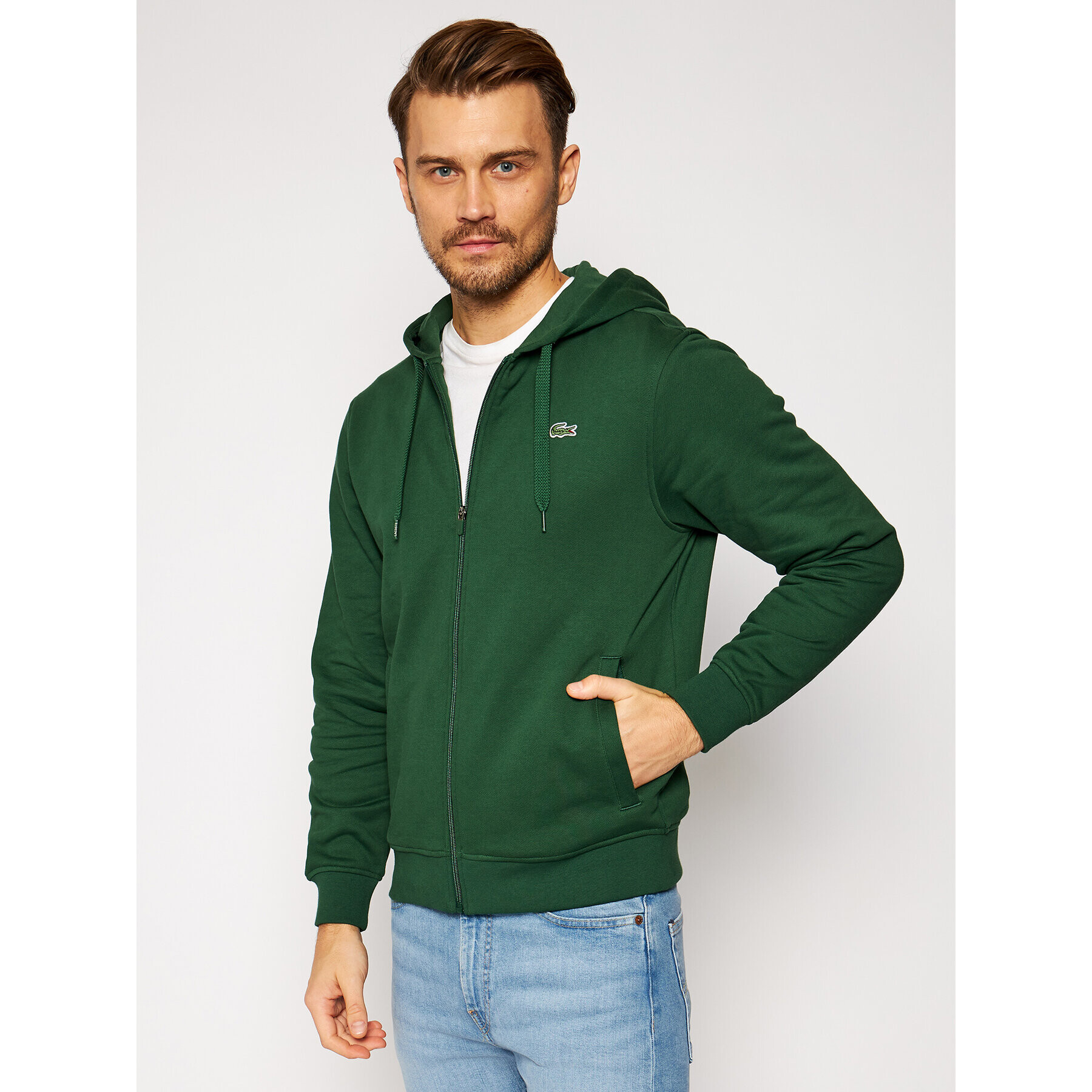 Lacoste Суитшърт SH1551 Зелен Regular Fit - Pepit.bg