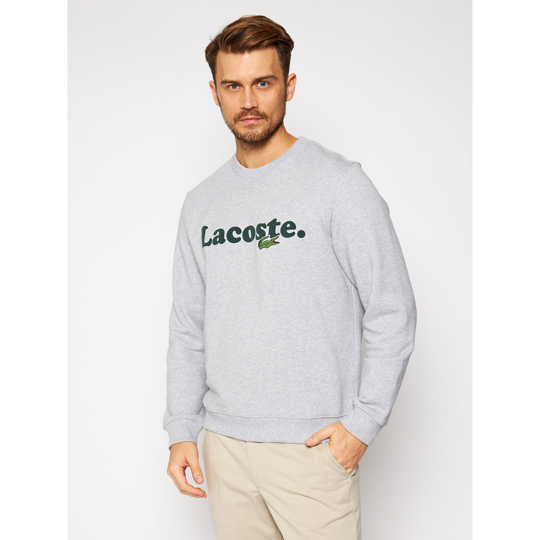 Lacoste Суитшърт SH2173 Сив Classic Fit - Pepit.bg