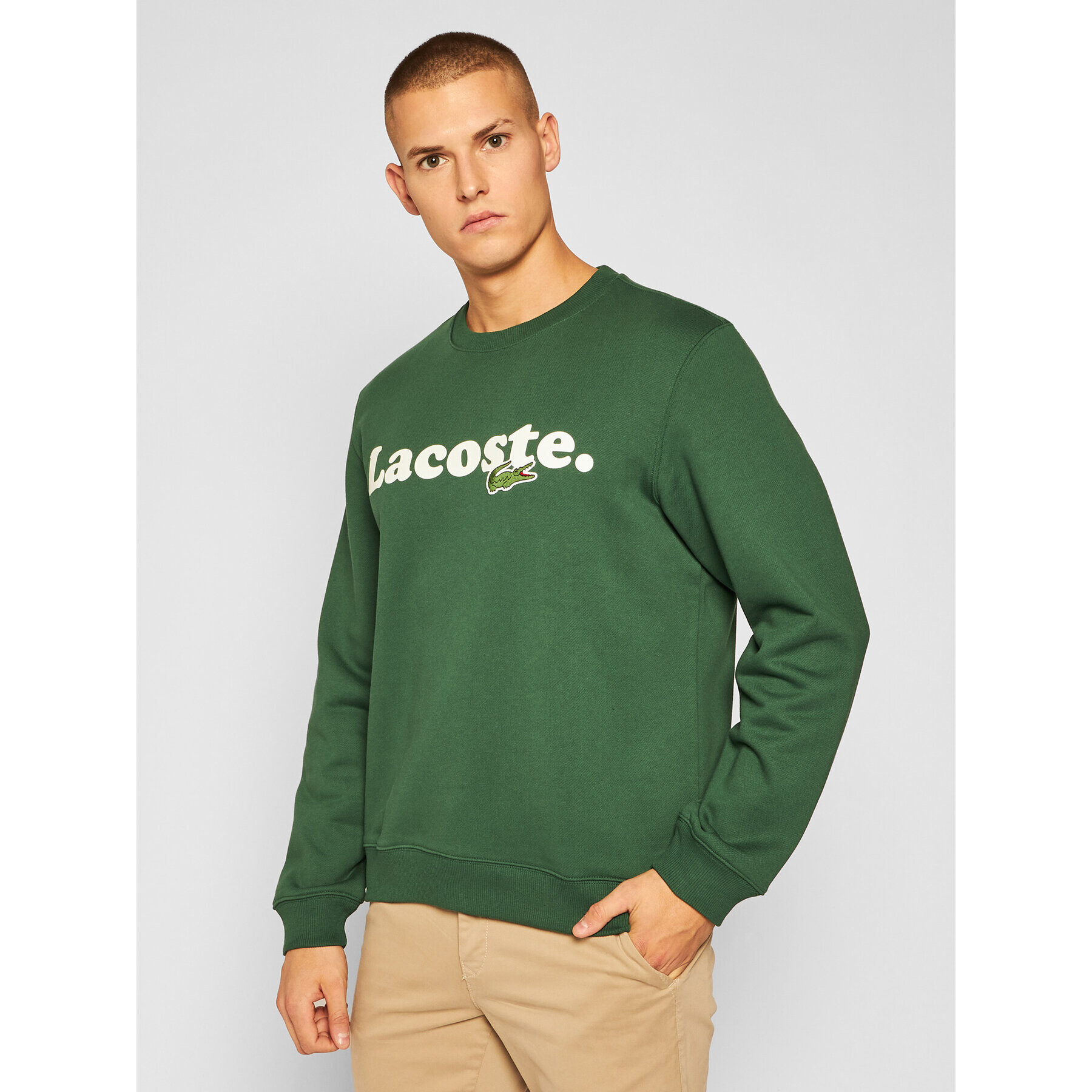 Lacoste Суитшърт SH2173 Зелен Classic Fit - Pepit.bg