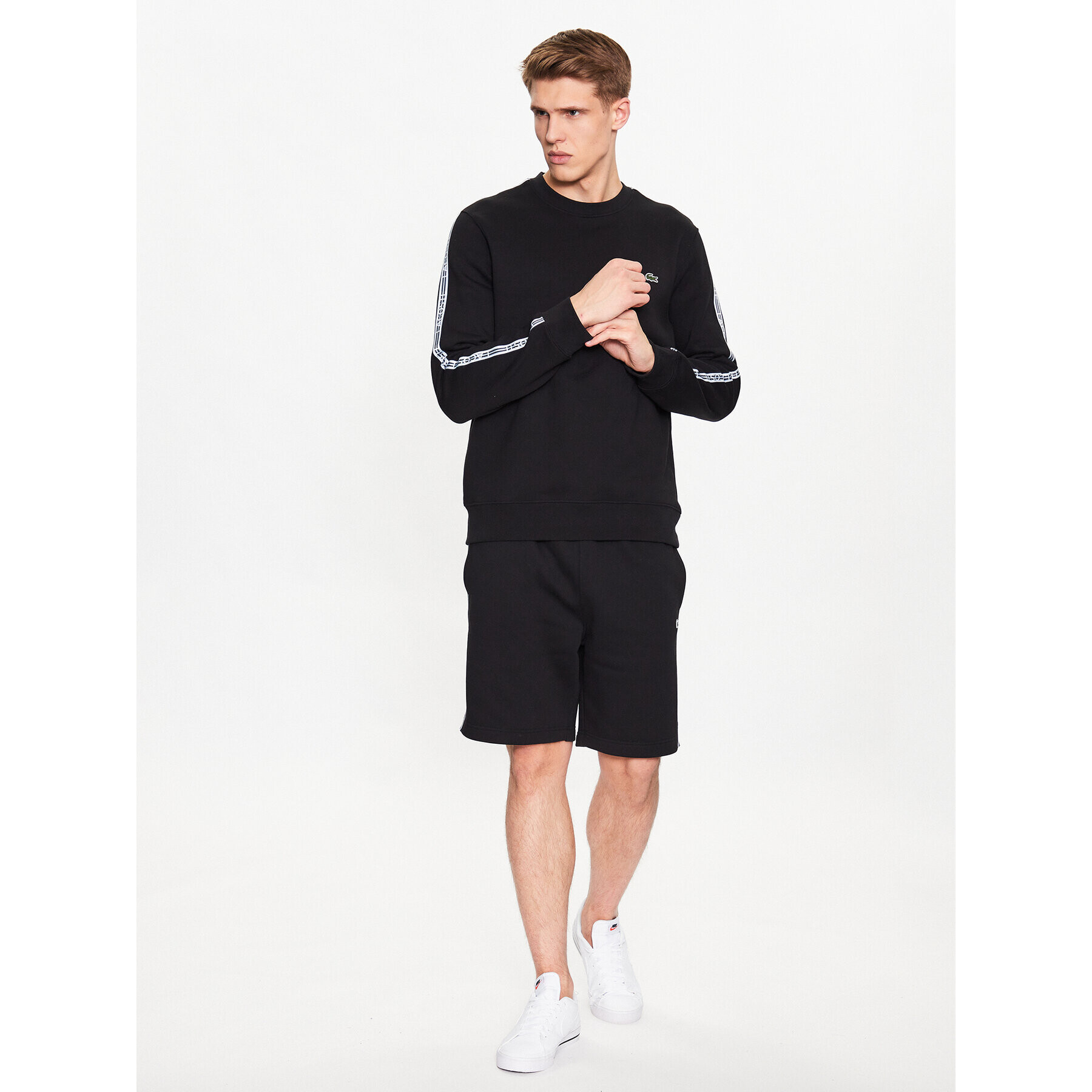 Lacoste Суитшърт SH5073 Черен Regular Fit - Pepit.bg