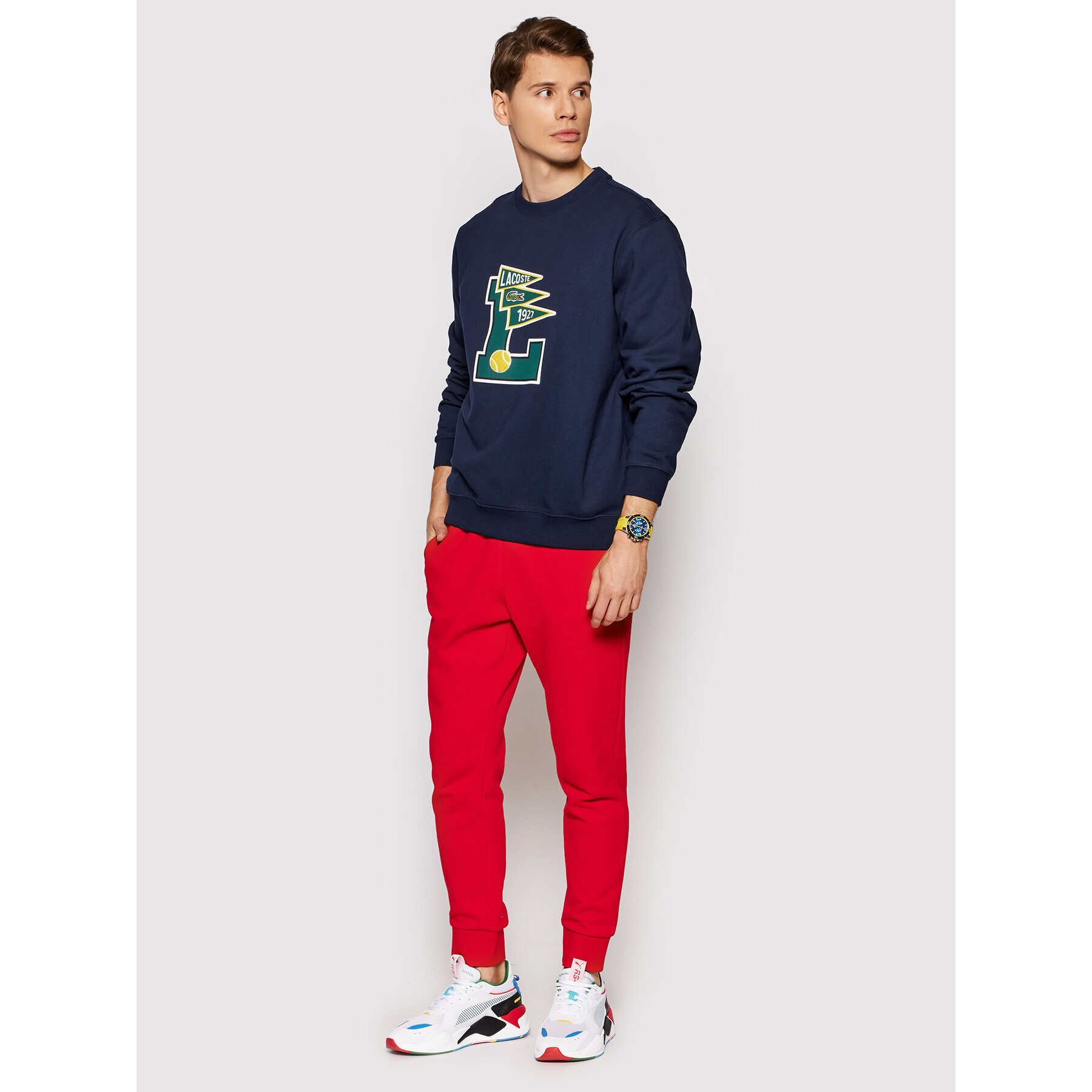 Lacoste Суитшърт SH7419 Тъмносин Classic Fit - Pepit.bg