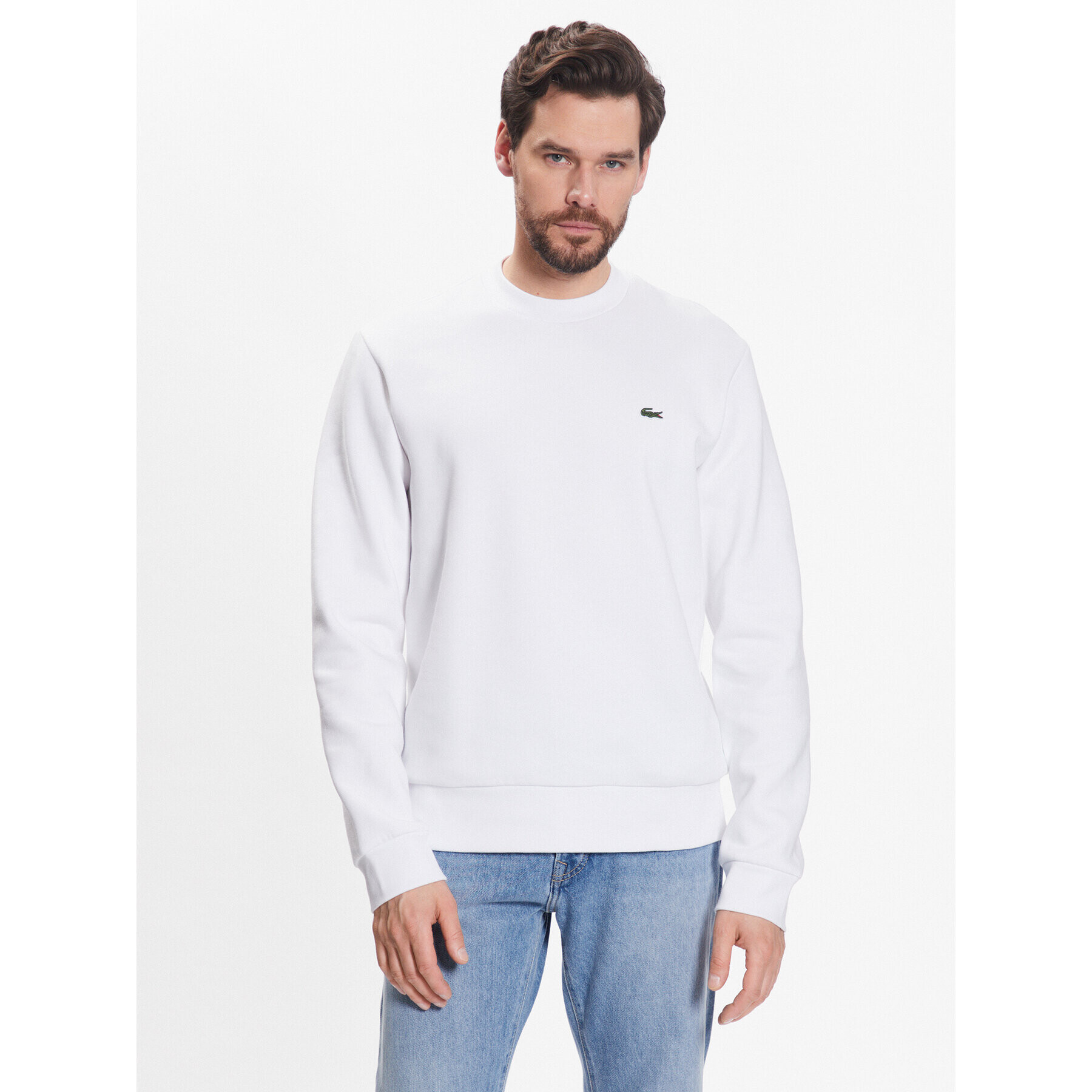 Lacoste Суитшърт SH9608 Бял Regular Fit - Pepit.bg