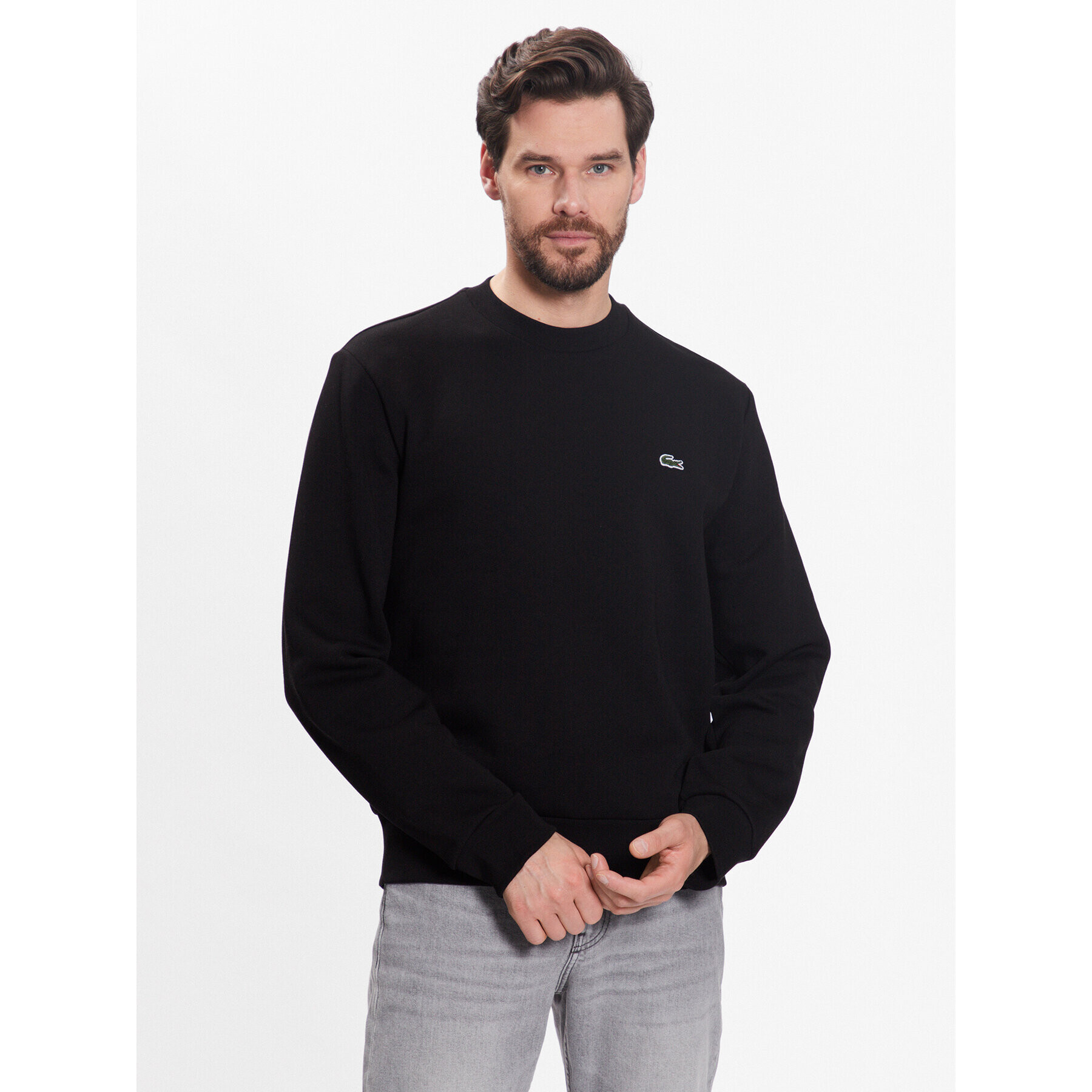 Lacoste Суитшърт SH9608 Черен Regular Fit - Pepit.bg
