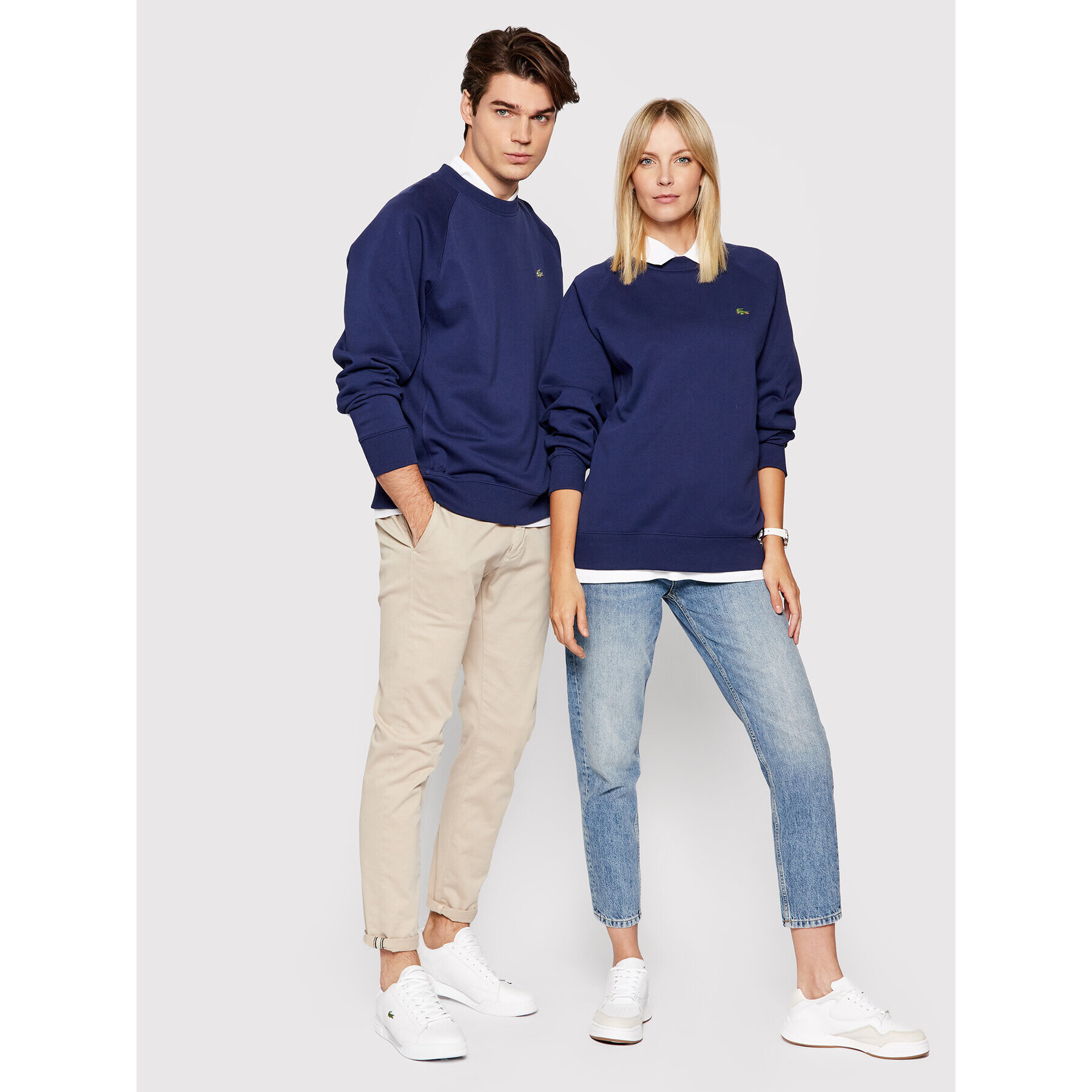 Lacoste Суитшърт Unisex SH9174 Тъмносин Loose Fit - Pepit.bg