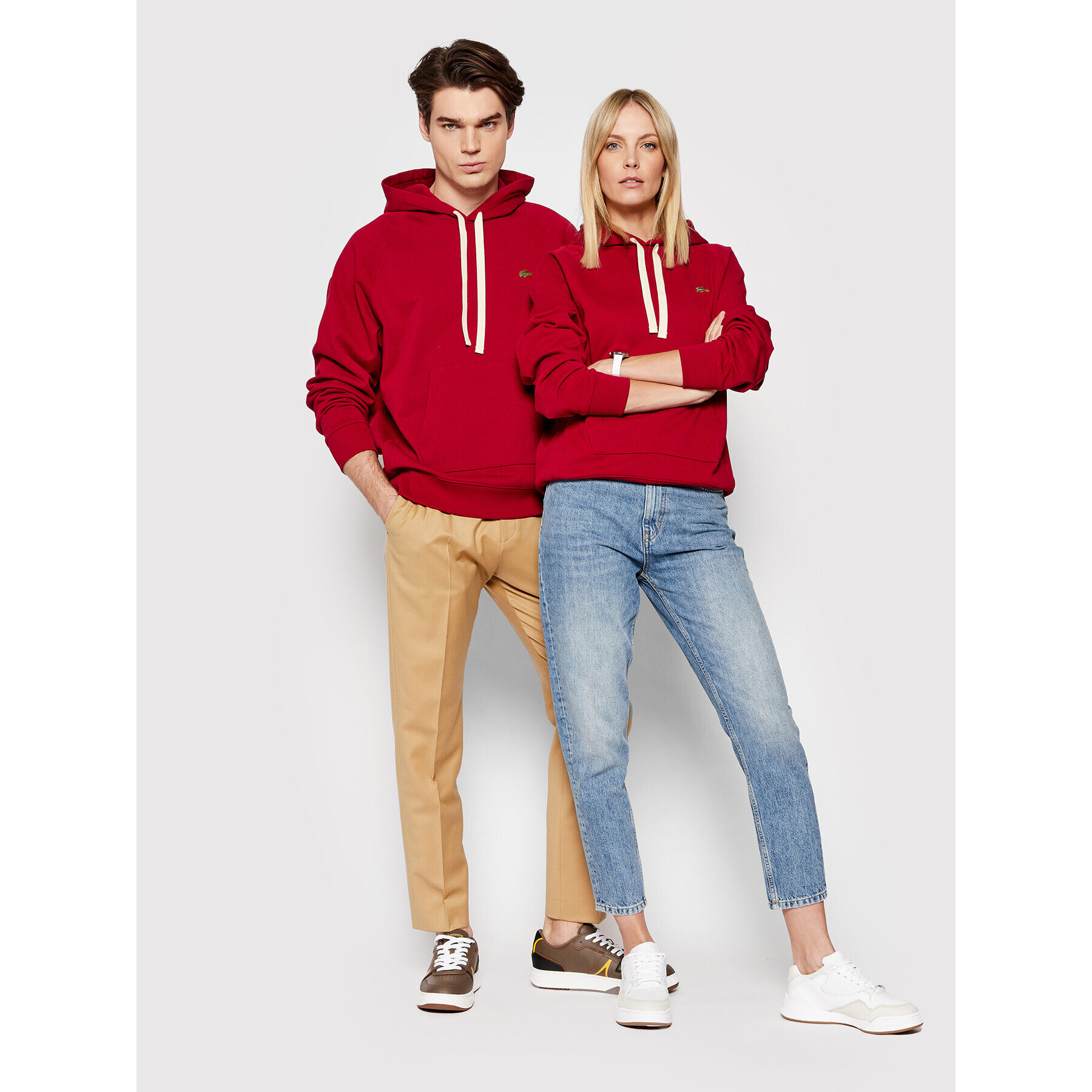 Lacoste Суитшърт Unisex SH9202 Червен Loose Fit - Pepit.bg