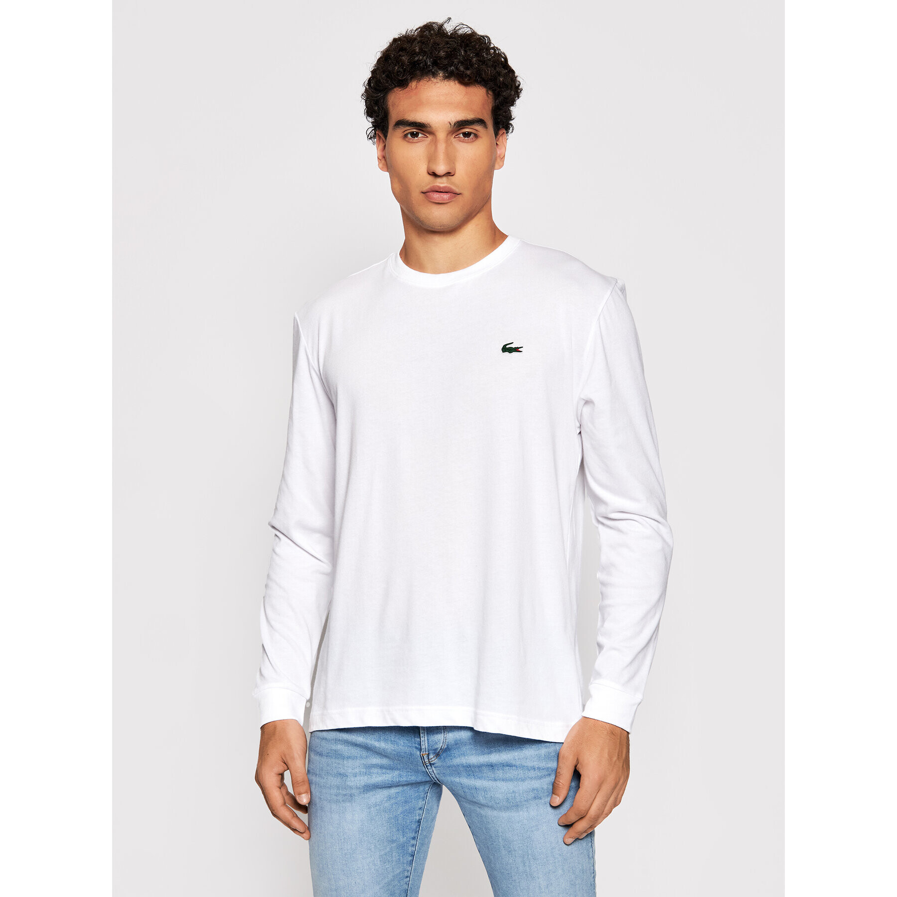 Lacoste Тениска с дълъг ръкав TH0123 Бял Classic Fit - Pepit.bg