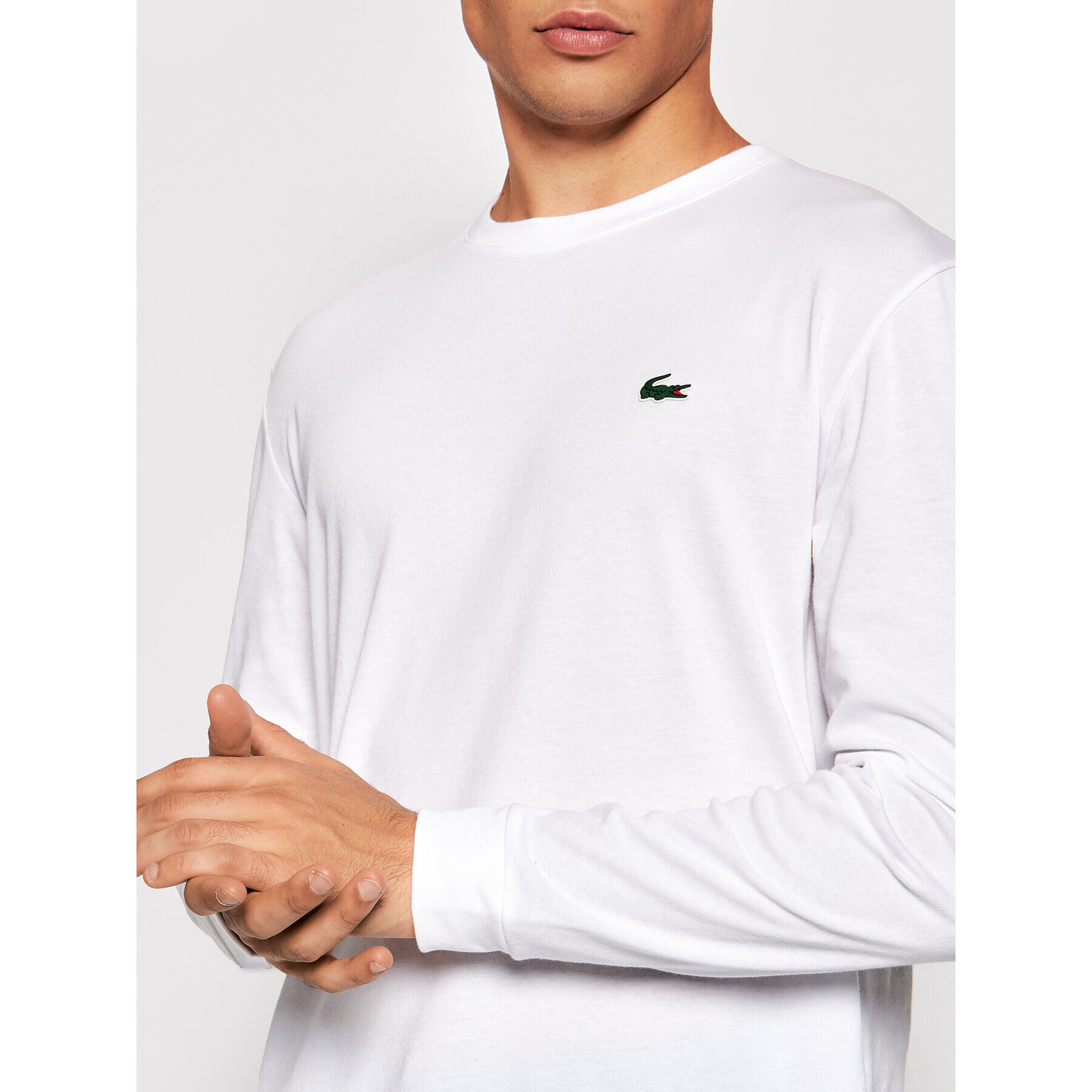 Lacoste Тениска с дълъг ръкав TH0123 Бял Classic Fit - Pepit.bg