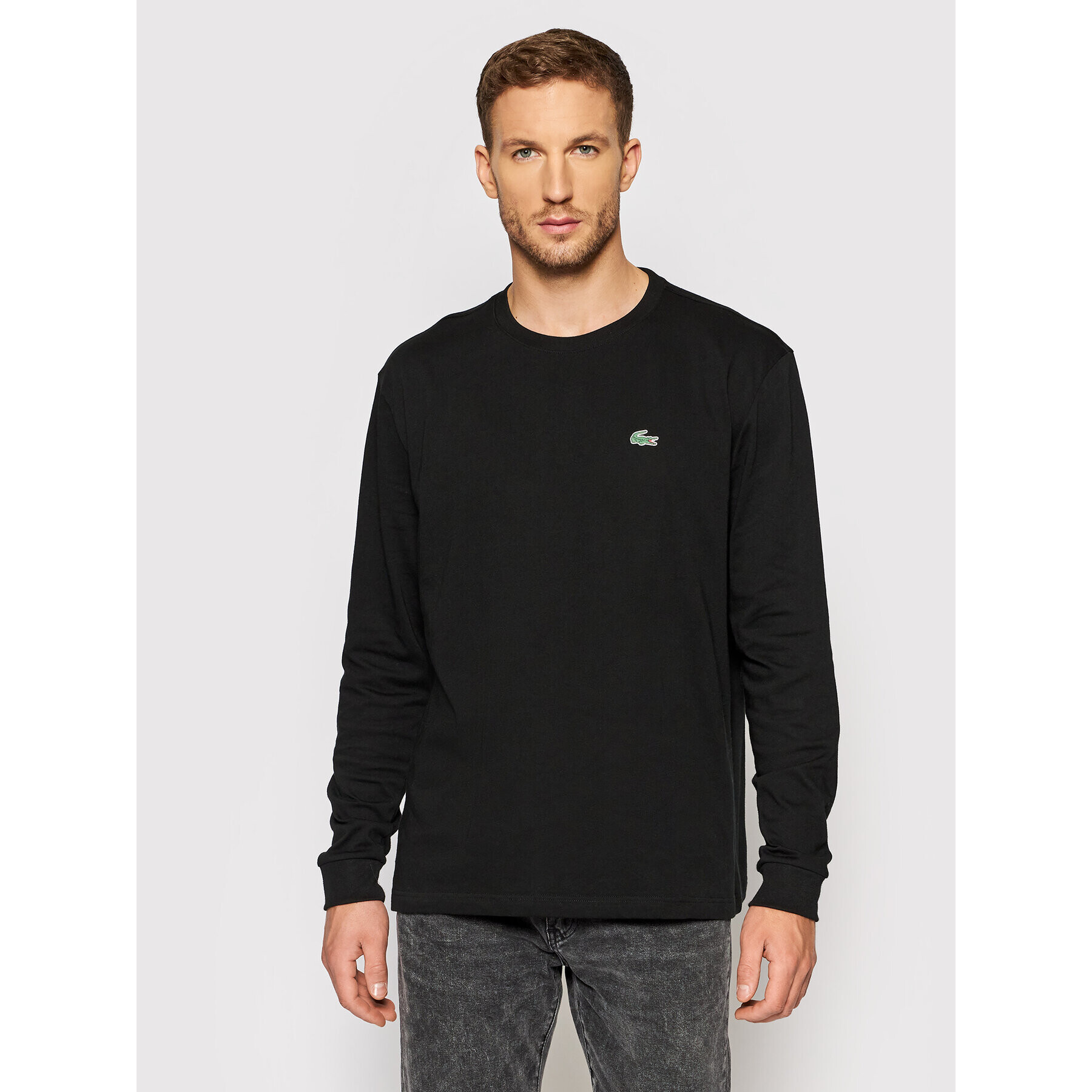 Lacoste Тениска с дълъг ръкав TH0123 Черен Classic Fit - Pepit.bg