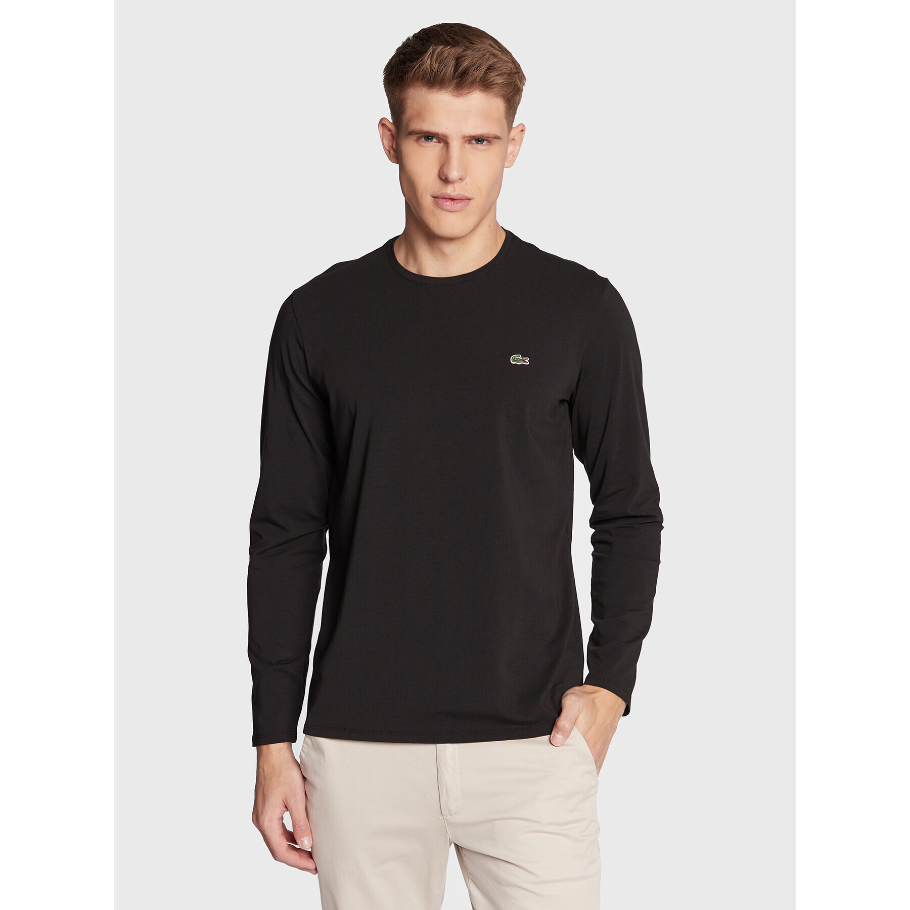 Lacoste Тениска с дълъг ръкав TH0990 Черен Regular Fit - Pepit.bg