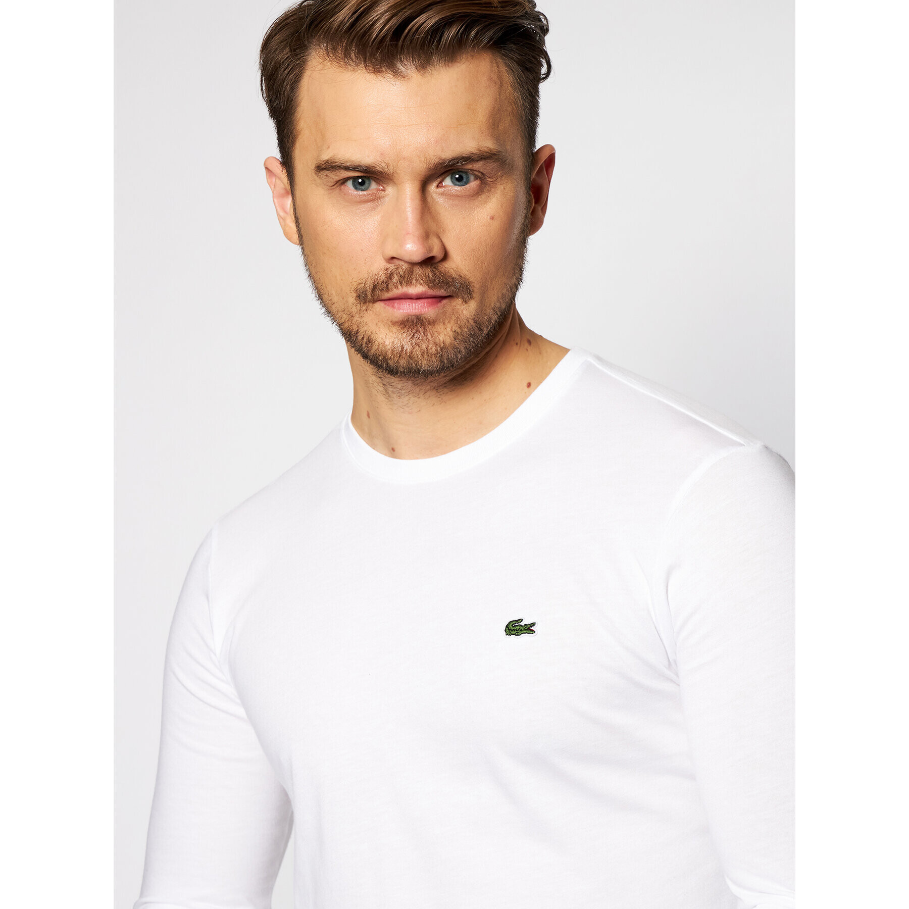 Lacoste Тениска с дълъг ръкав TH2040 Бял Regular Fit - Pepit.bg