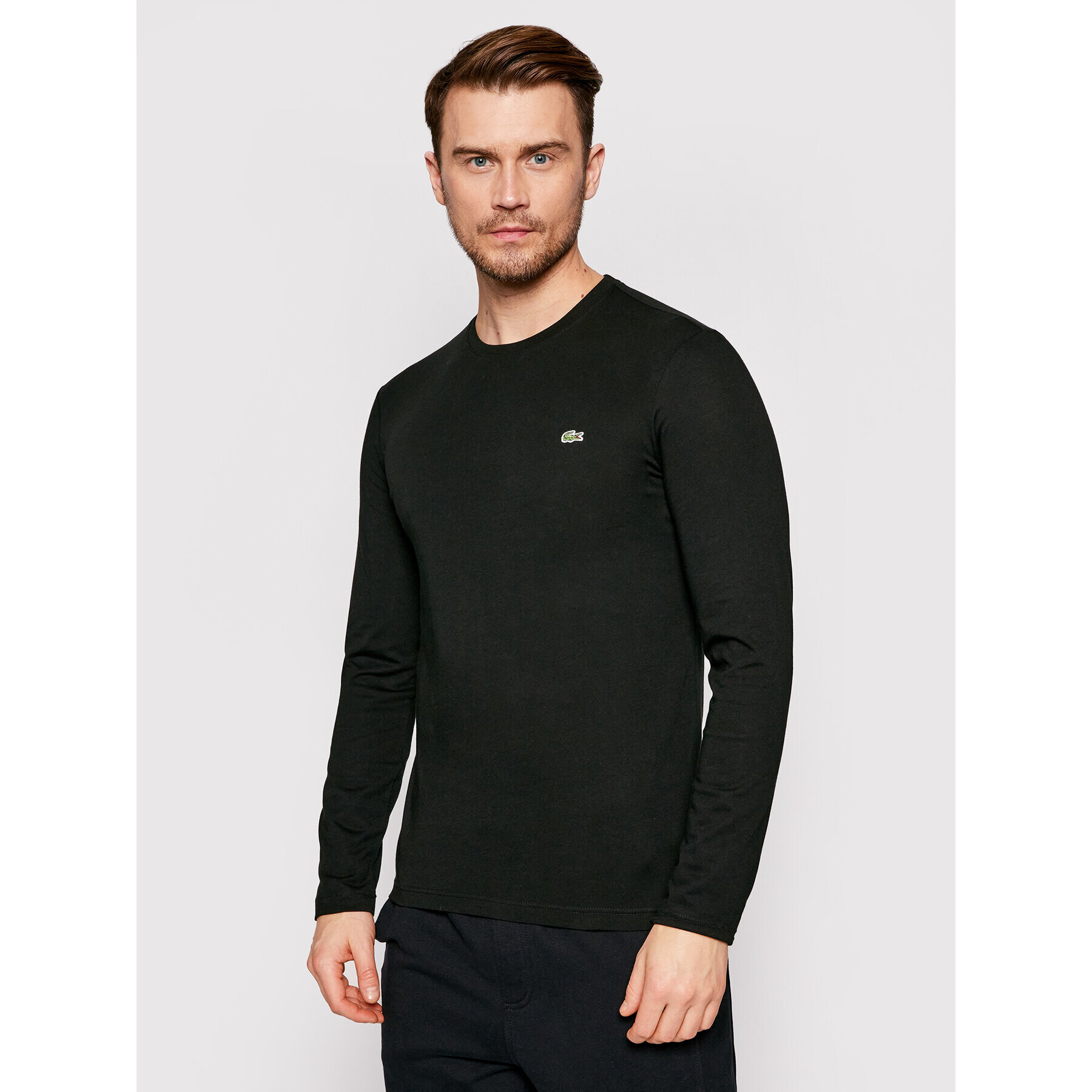 Lacoste Тениска с дълъг ръкав TH2040 Черен Regular Fit - Pepit.bg