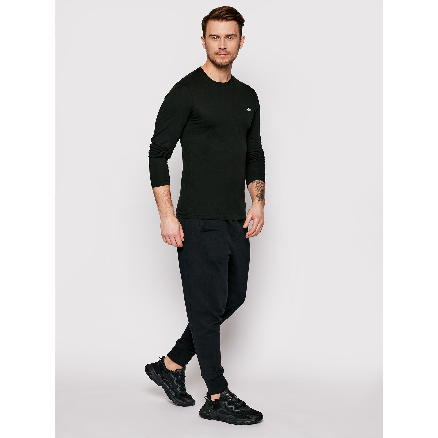 Lacoste Тениска с дълъг ръкав TH2040 Черен Regular Fit - Pepit.bg