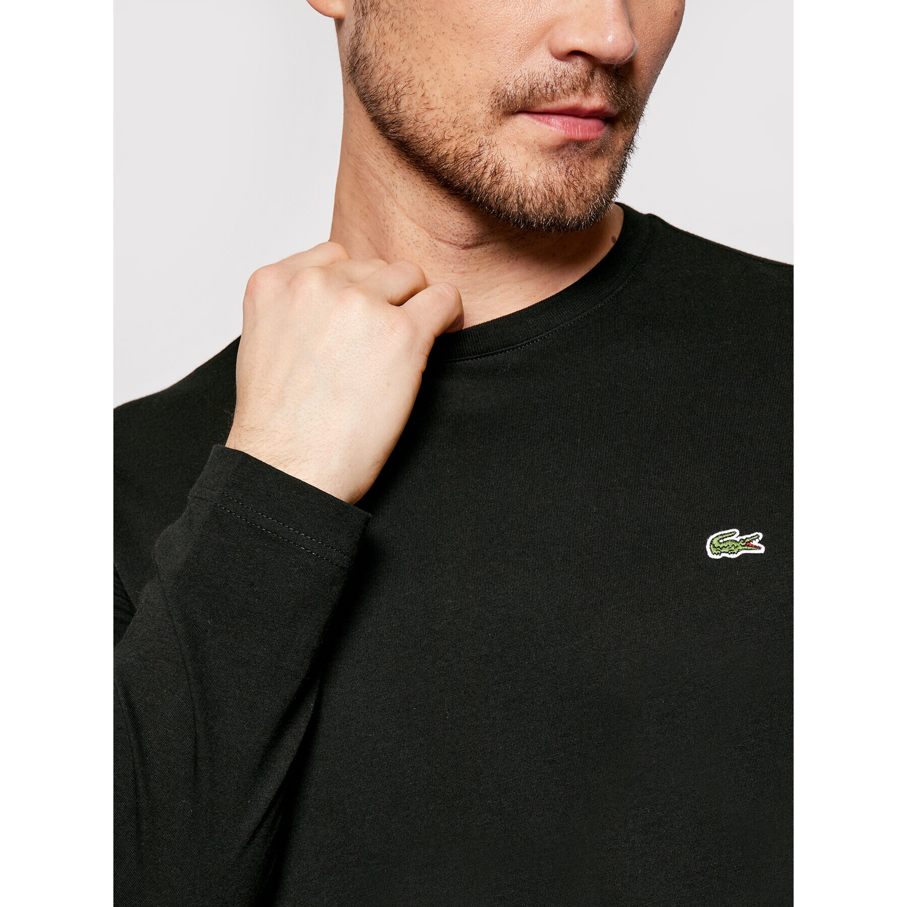 Lacoste Тениска с дълъг ръкав TH2040 Черен Regular Fit - Pepit.bg