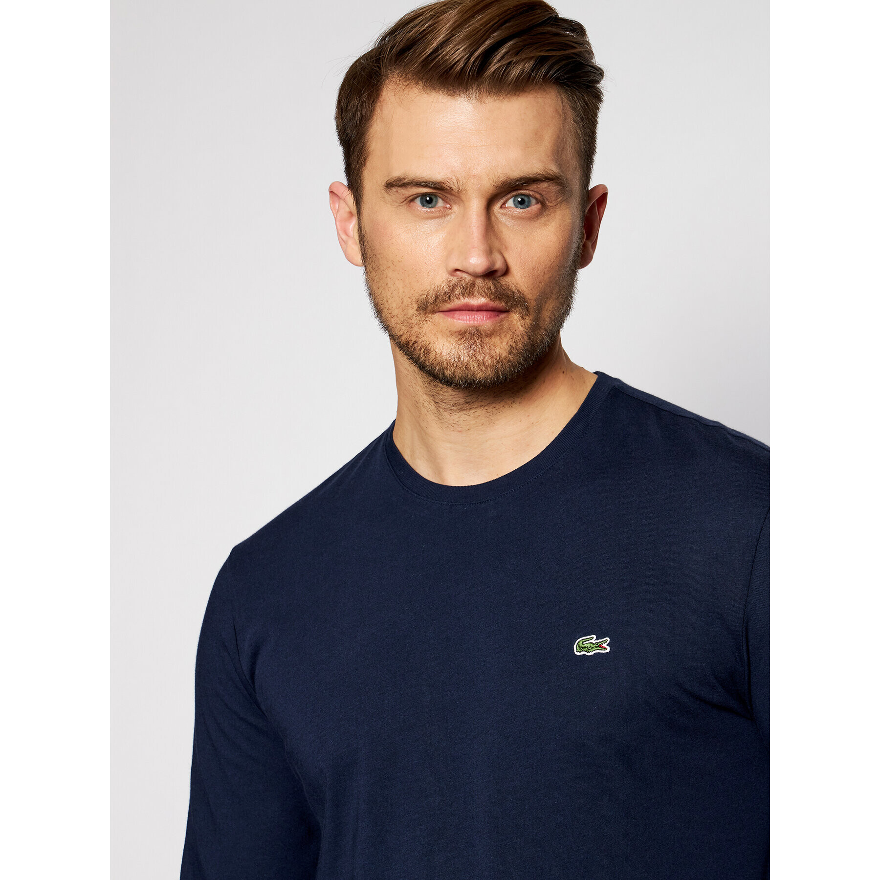 Lacoste Тениска с дълъг ръкав TH2040 Тъмносин Regular Fit - Pepit.bg