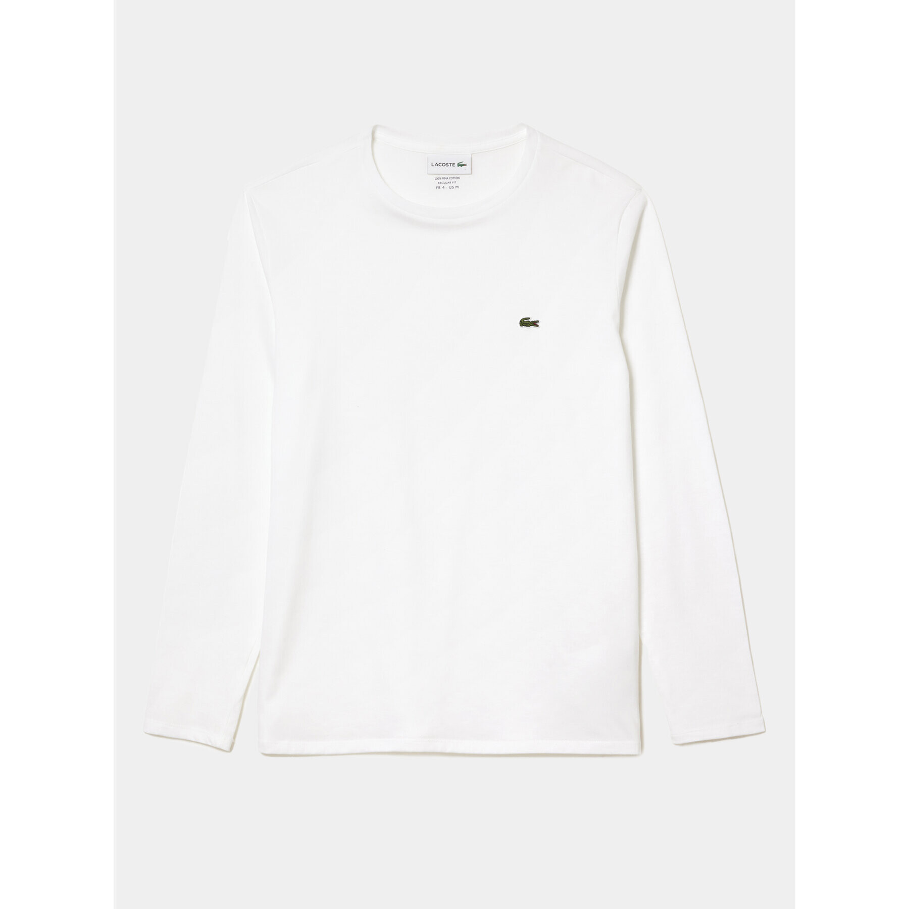 Lacoste Тениска с дълъг ръкав TH6712 Бял Regular Fit - Pepit.bg