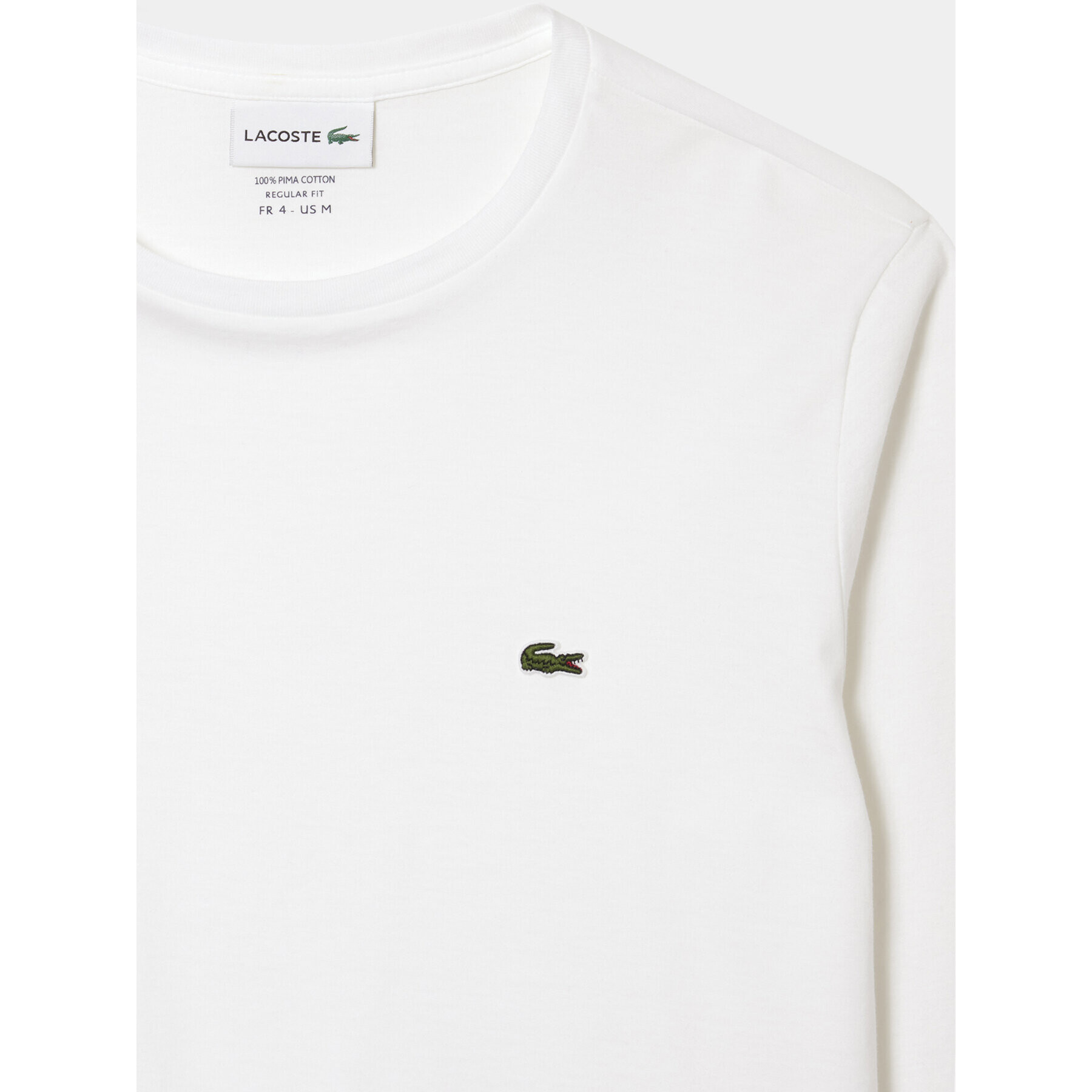 Lacoste Тениска с дълъг ръкав TH6712 Бял Regular Fit - Pepit.bg