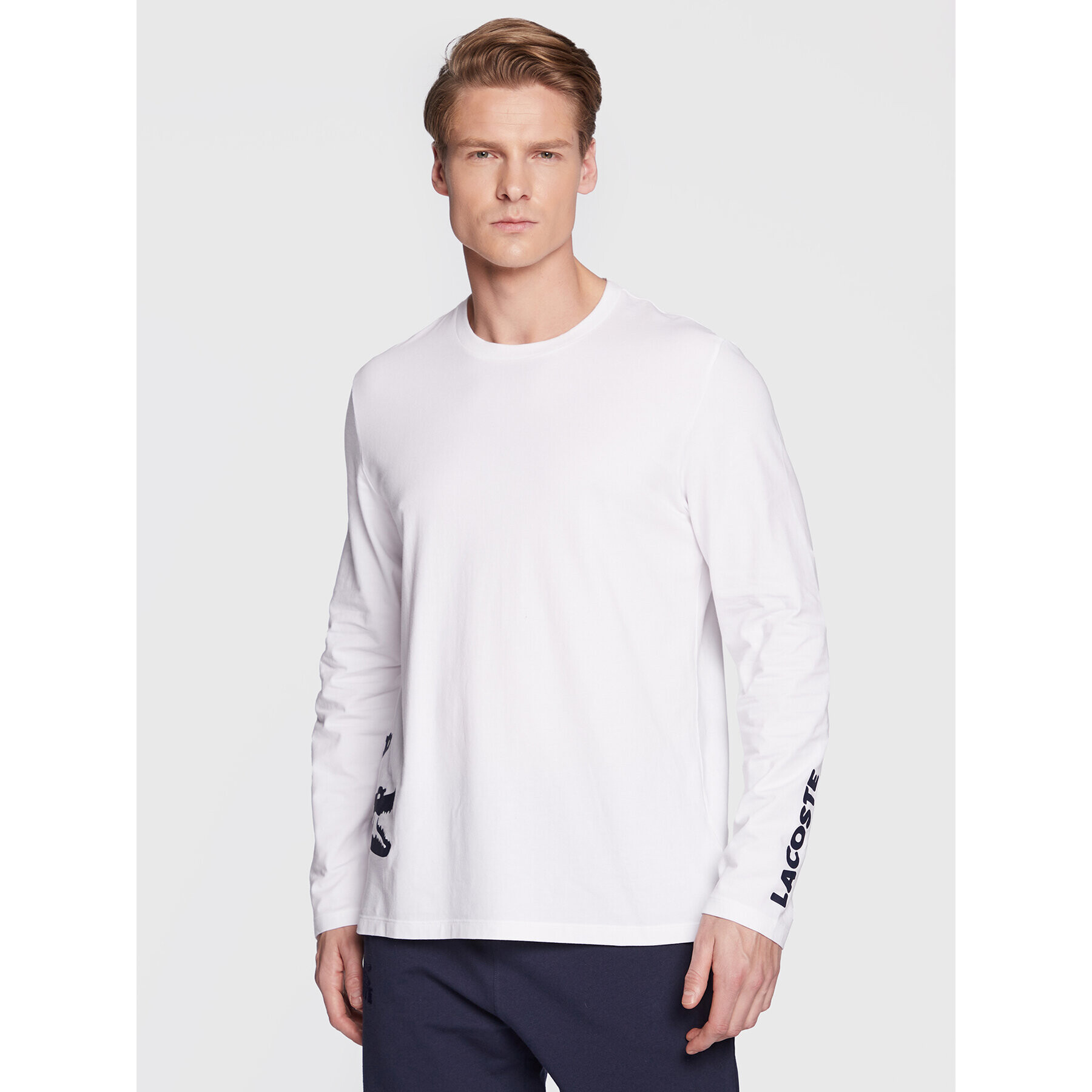Lacoste Тениска с дълъг ръкав TH9961 Бял Regular Fit - Pepit.bg