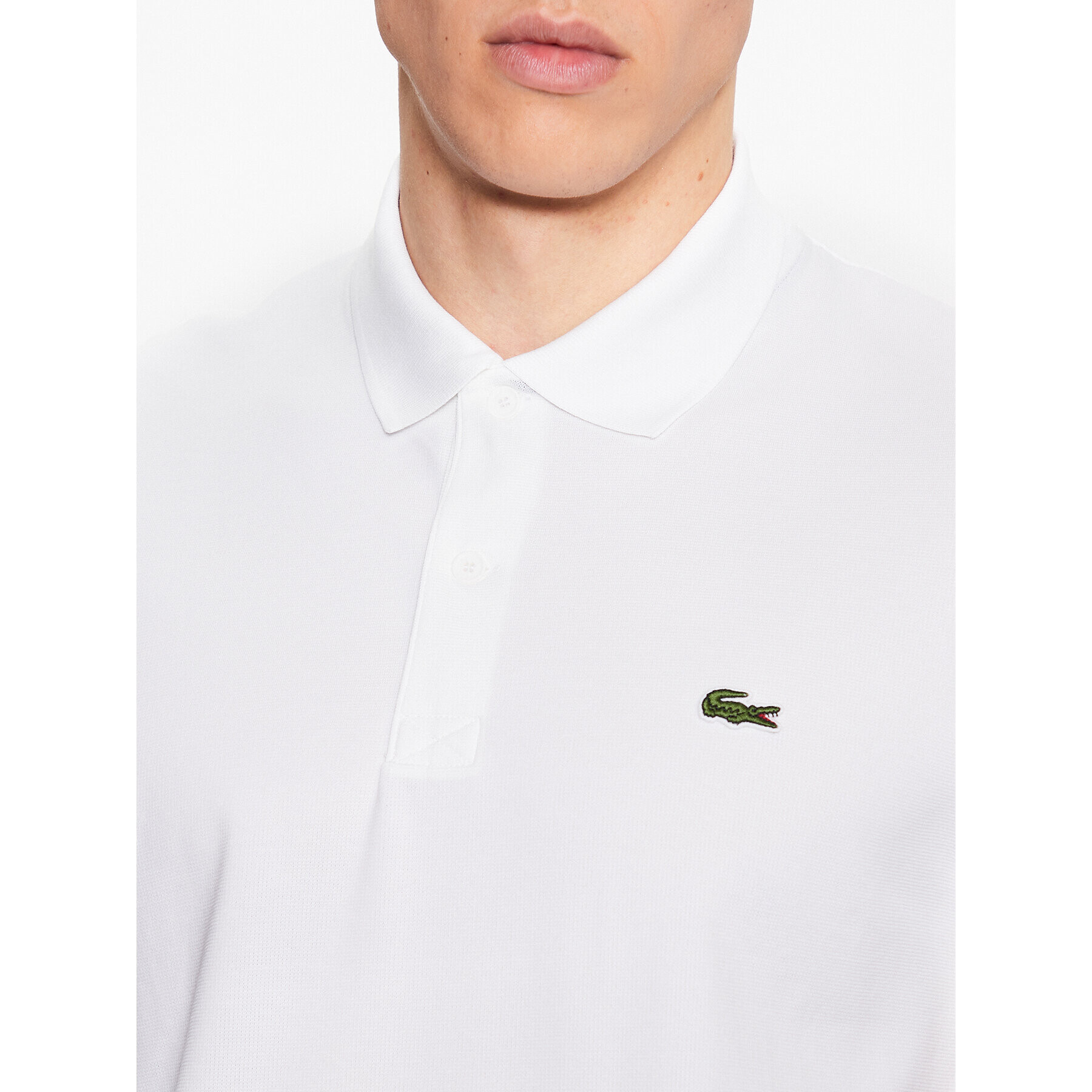 Lacoste Тениска с яка и копчета DH0783 Бял Regular Fit - Pepit.bg