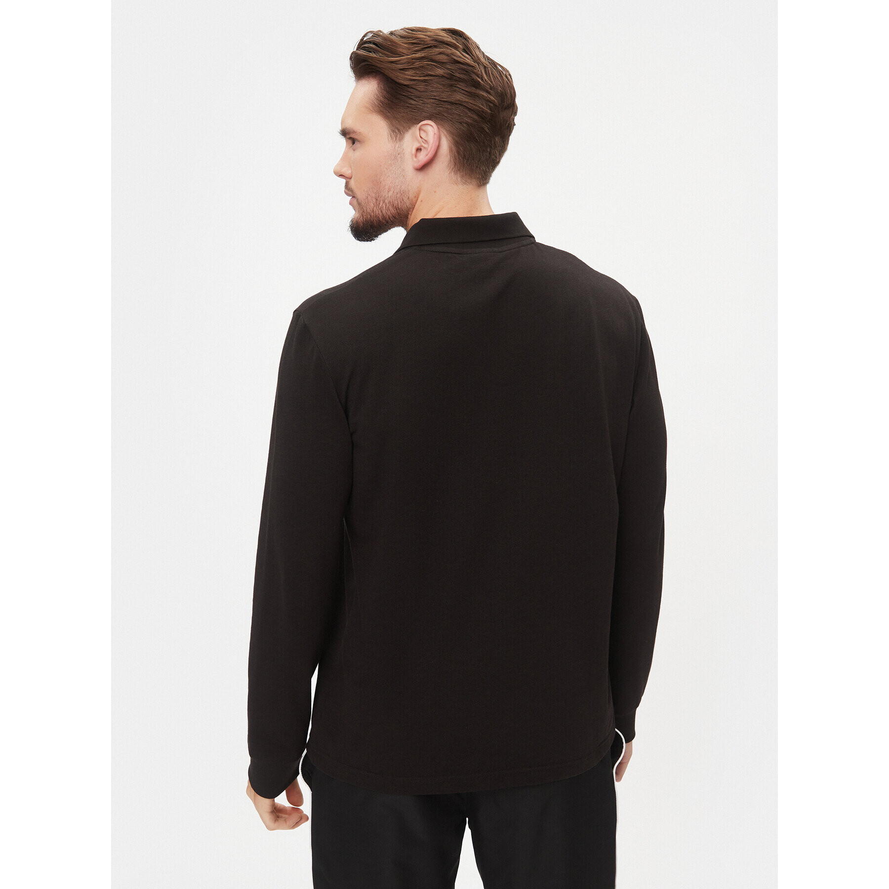 Lacoste Тениска с яка и копчета DH0784 Черен Regular Fit - Pepit.bg