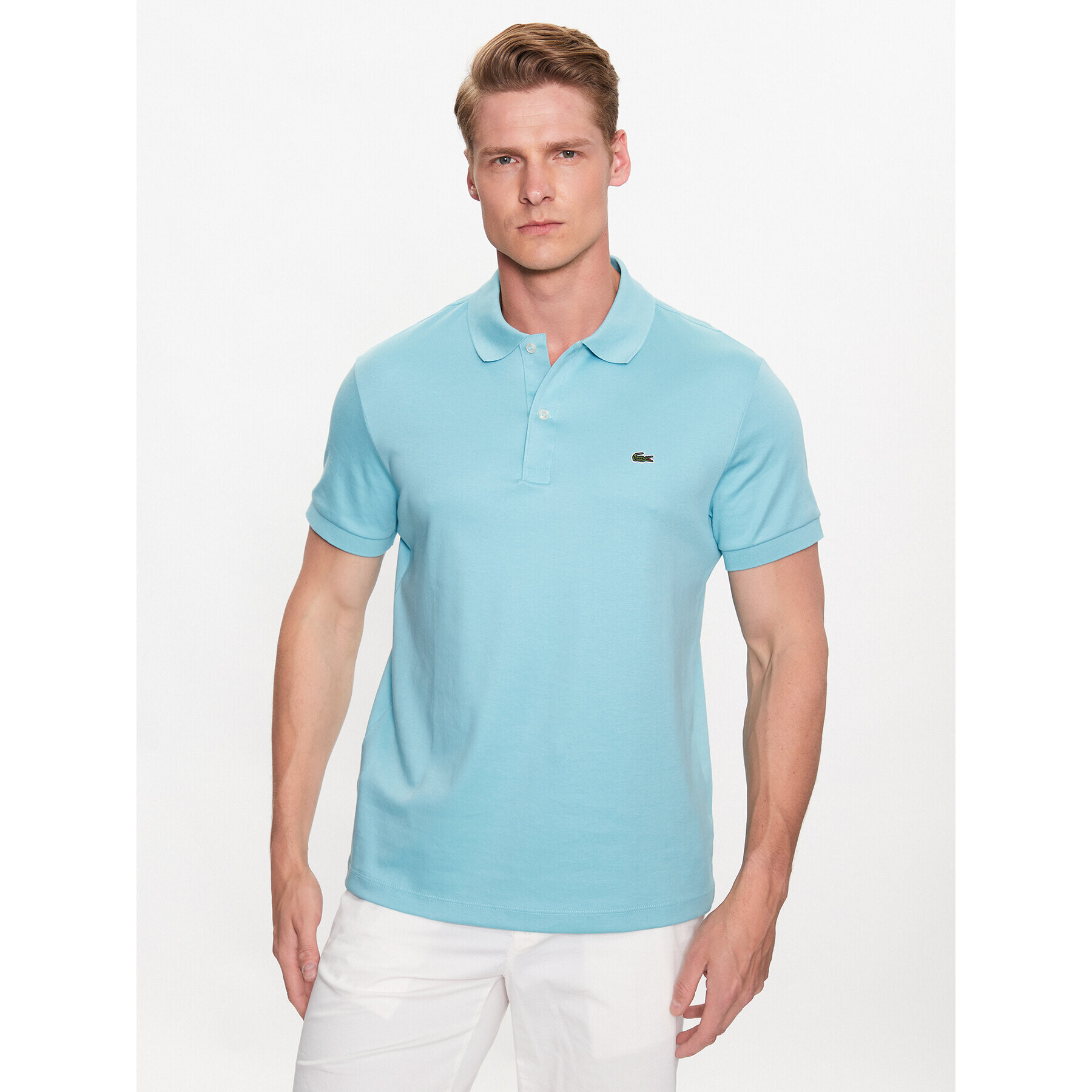 Lacoste Тениска с яка и копчета DH2050 Син Regular Fit - Pepit.bg