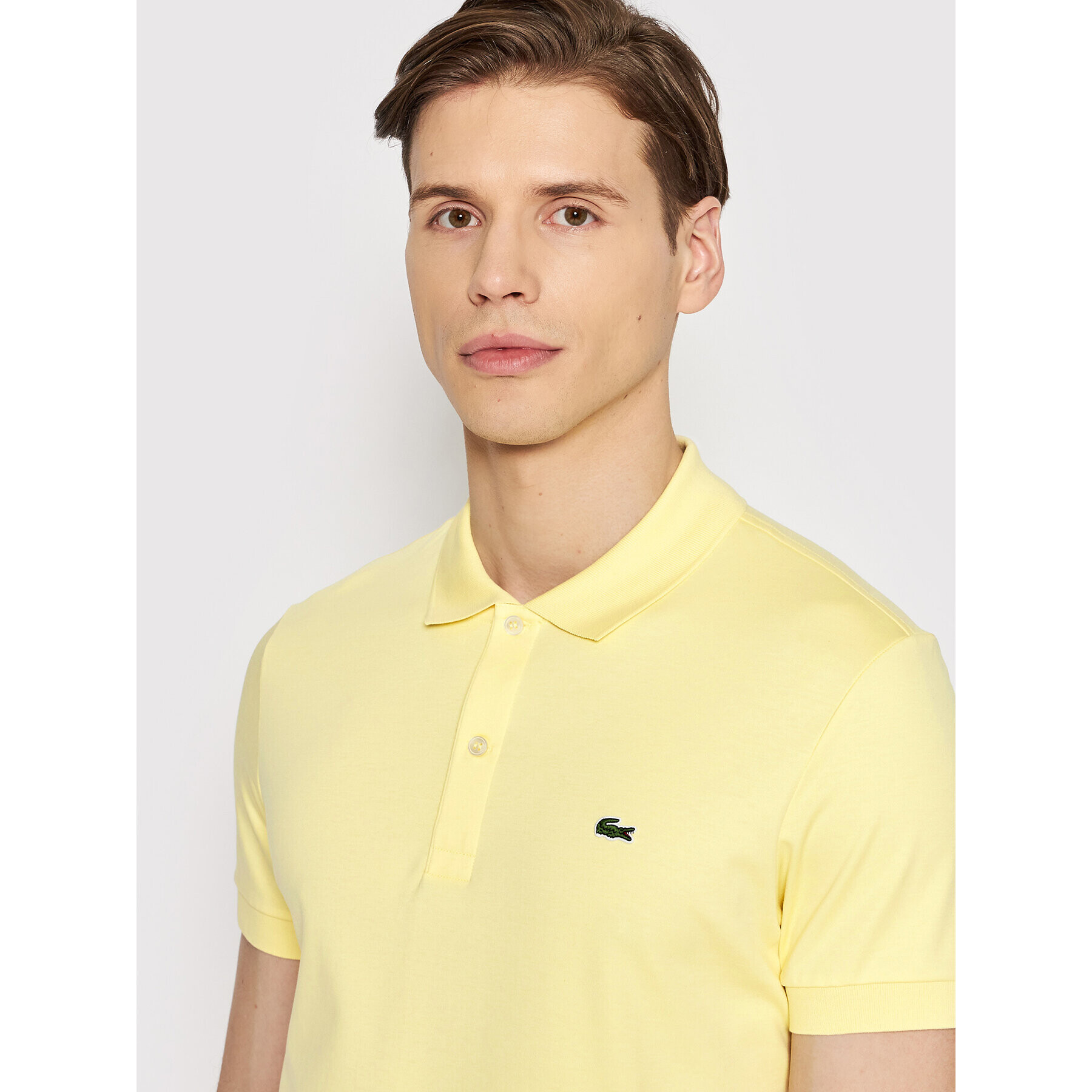 Lacoste Тениска с яка и копчета DH2050 Жълт Regular Fit - Pepit.bg