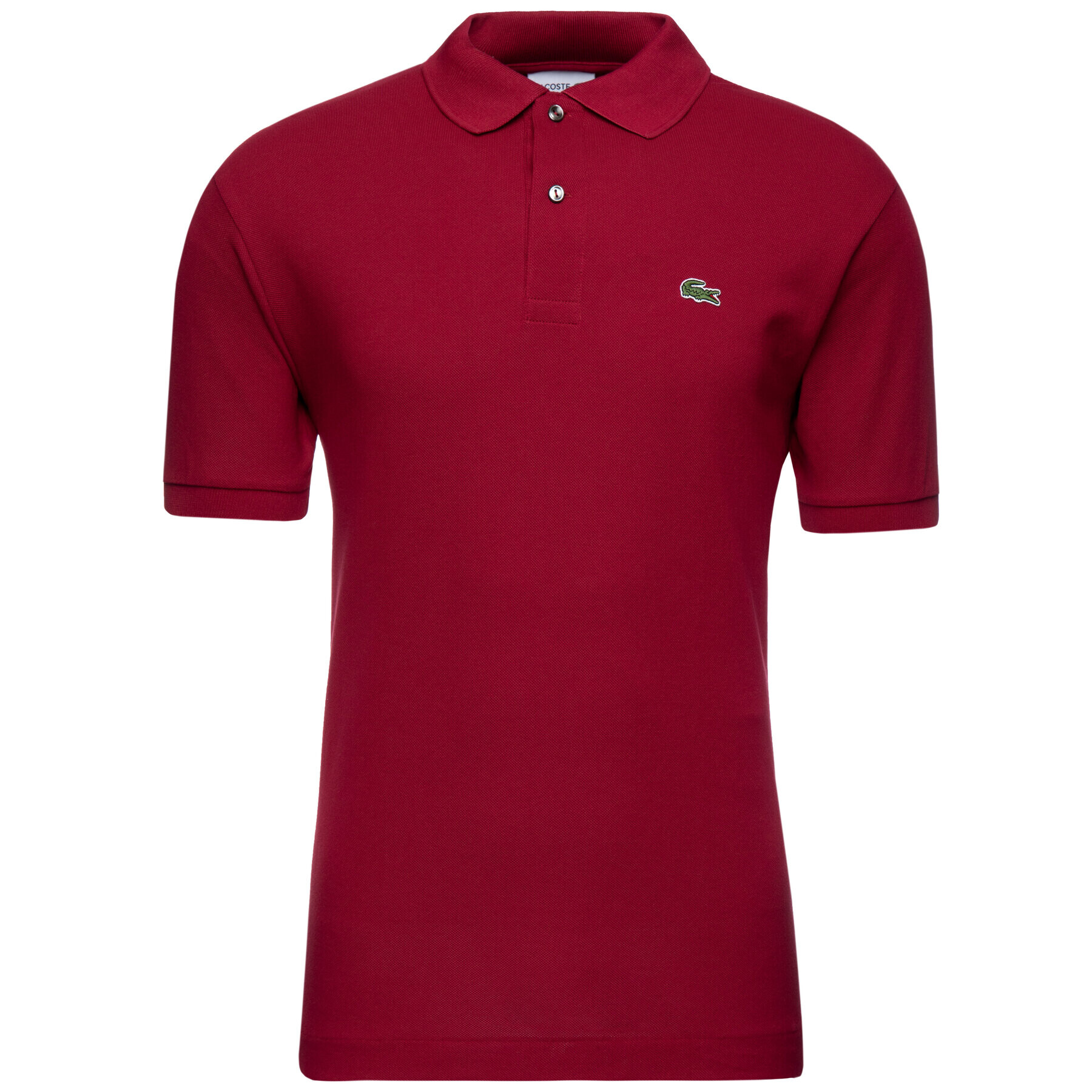 Lacoste Тениска с яка и копчета L1212 Бордо Classic Fit - Pepit.bg