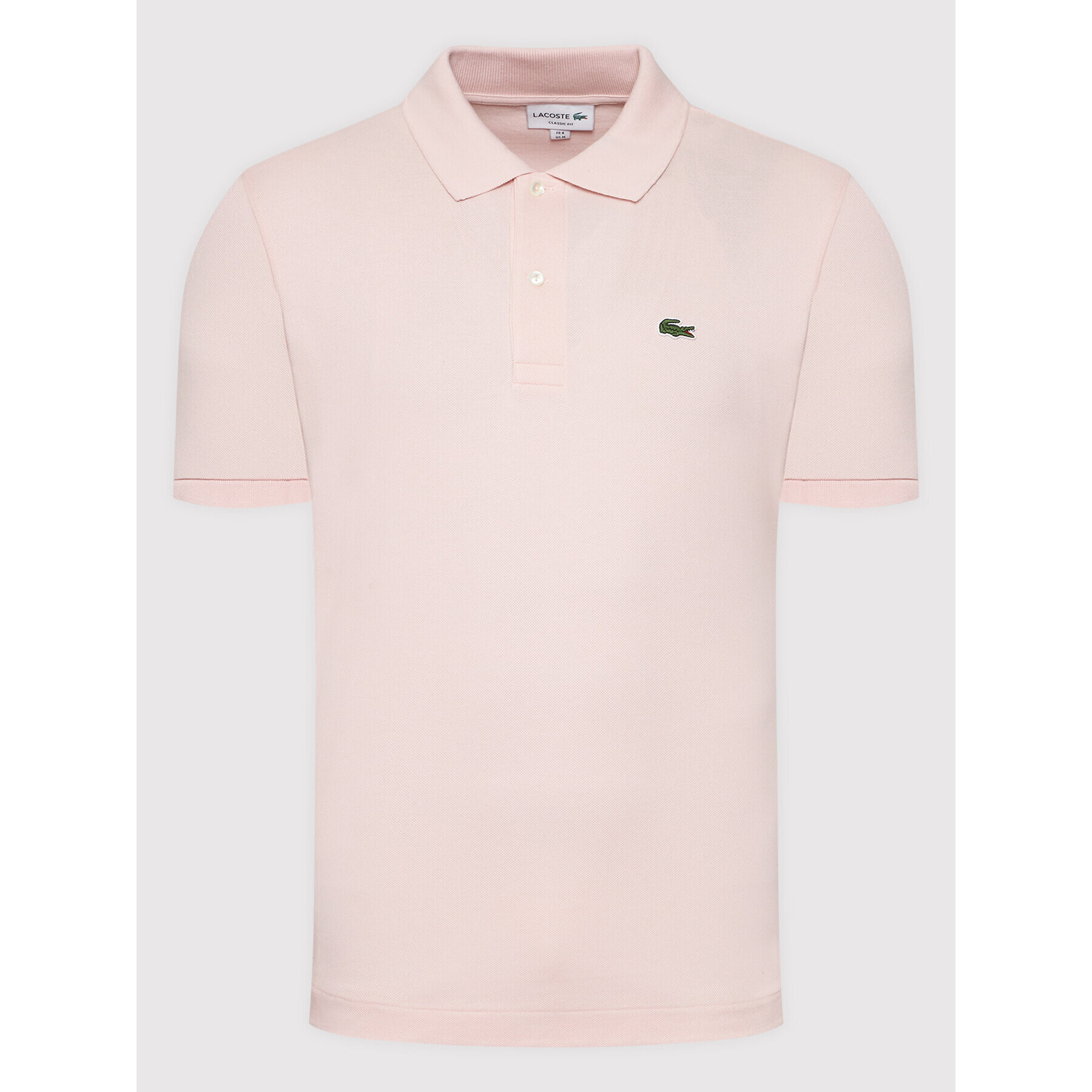 Lacoste Тениска с яка и копчета L1212 Розов Regular Fit - Pepit.bg