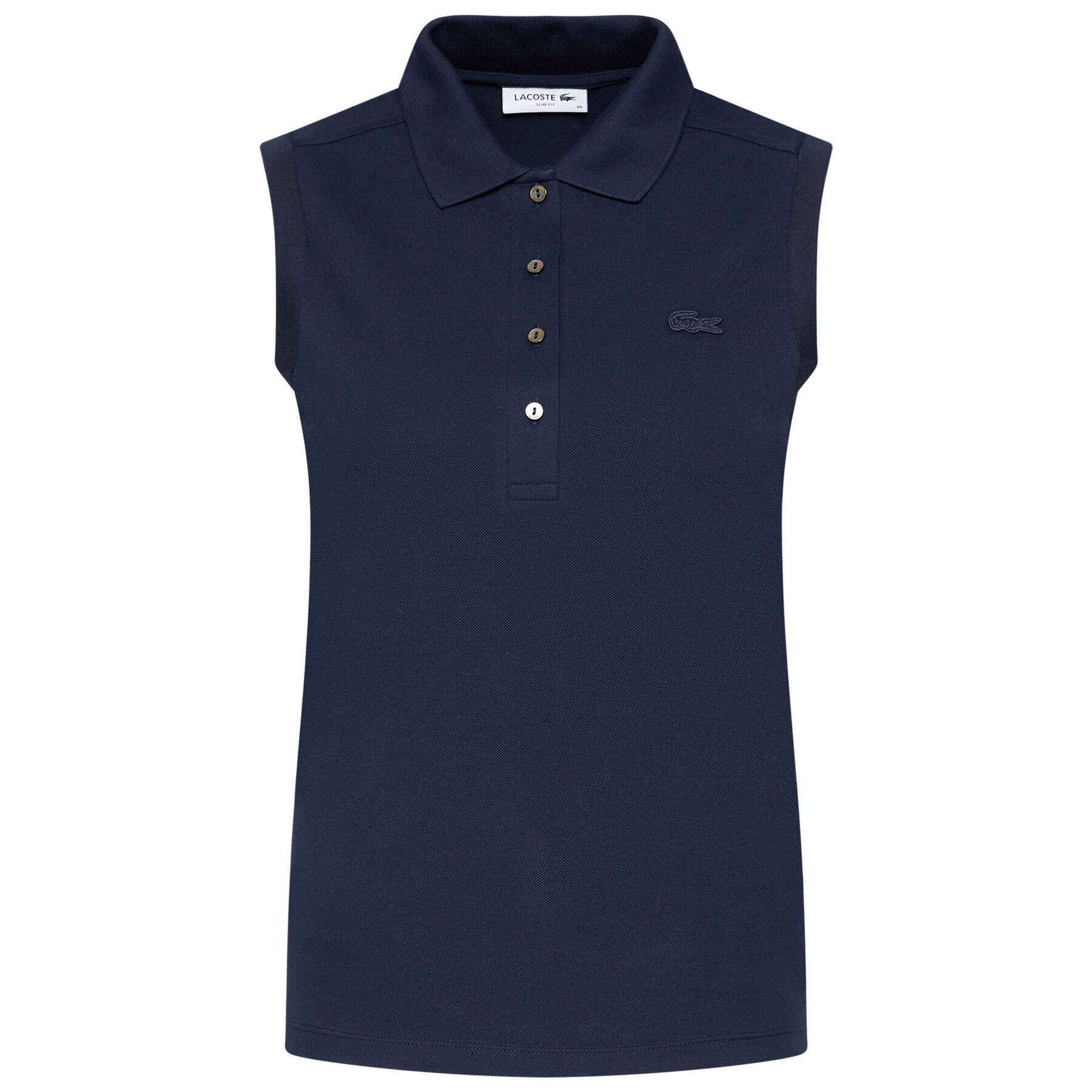 Lacoste Тениска с яка и копчета PF5445 Тъмносин Slim Fit - Pepit.bg