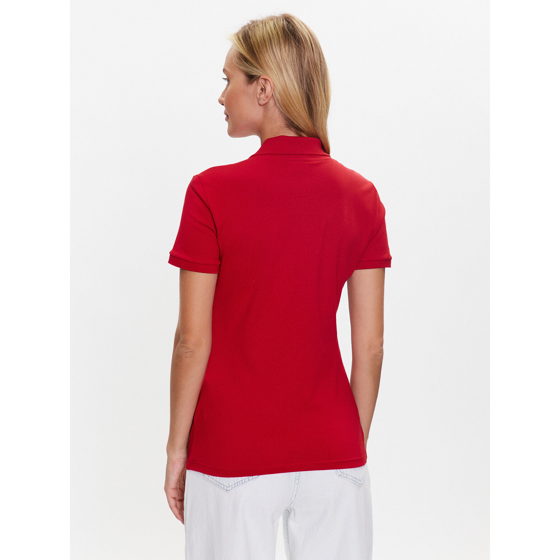 Lacoste Тениска с яка и копчета PF5462 Червен Regular Fit - Pepit.bg