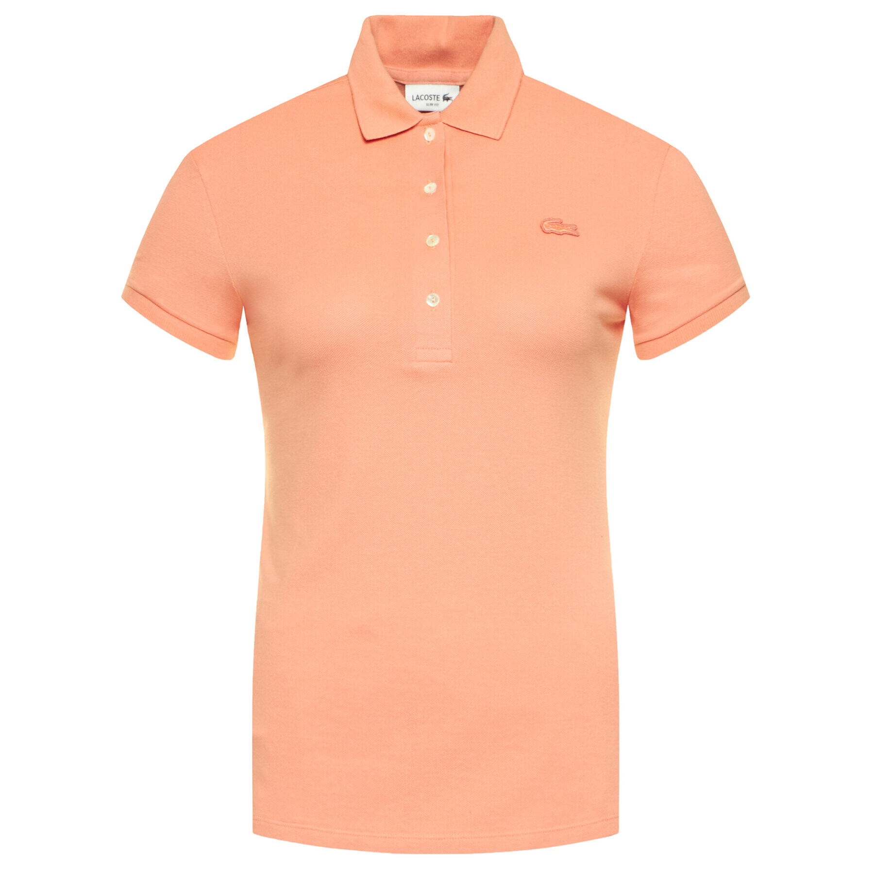 Lacoste Тениска с яка и копчета PF5462 Оранжев Slim Fit - Pepit.bg