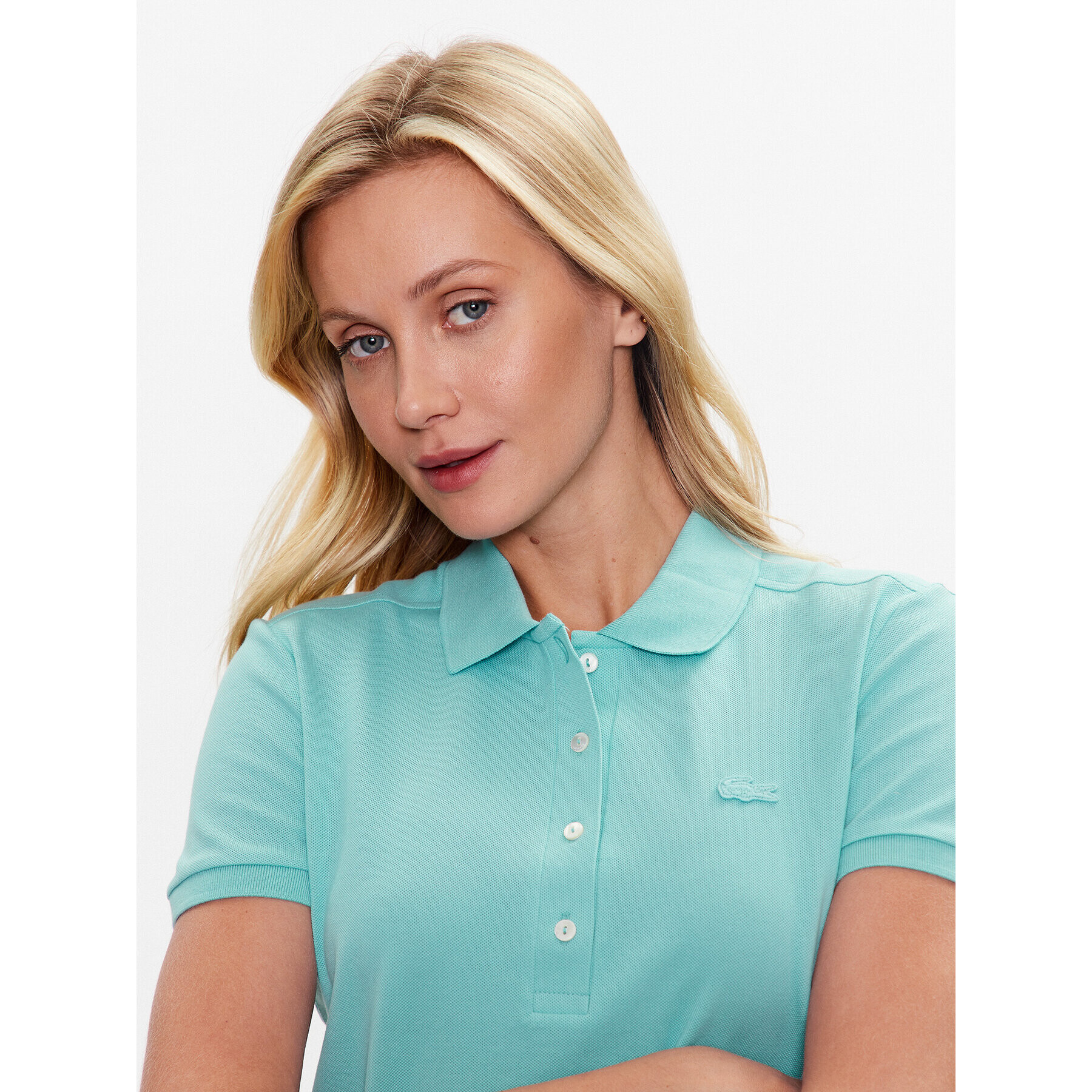 Lacoste Тениска с яка и копчета PF5462 Син Regular Fit - Pepit.bg