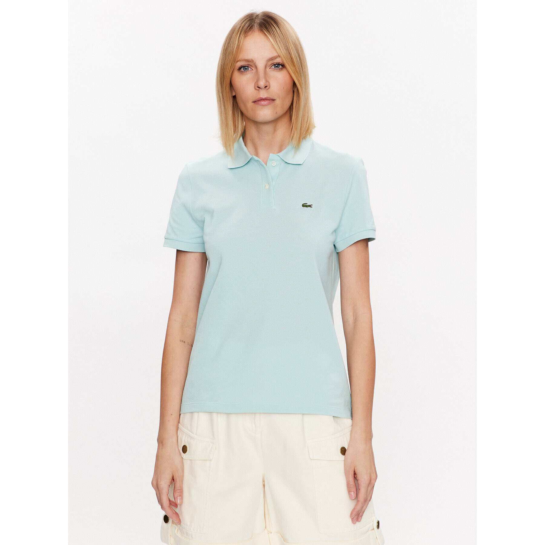 Lacoste Тениска с яка и копчета PF7839 Зелен Regular Fit - Pepit.bg