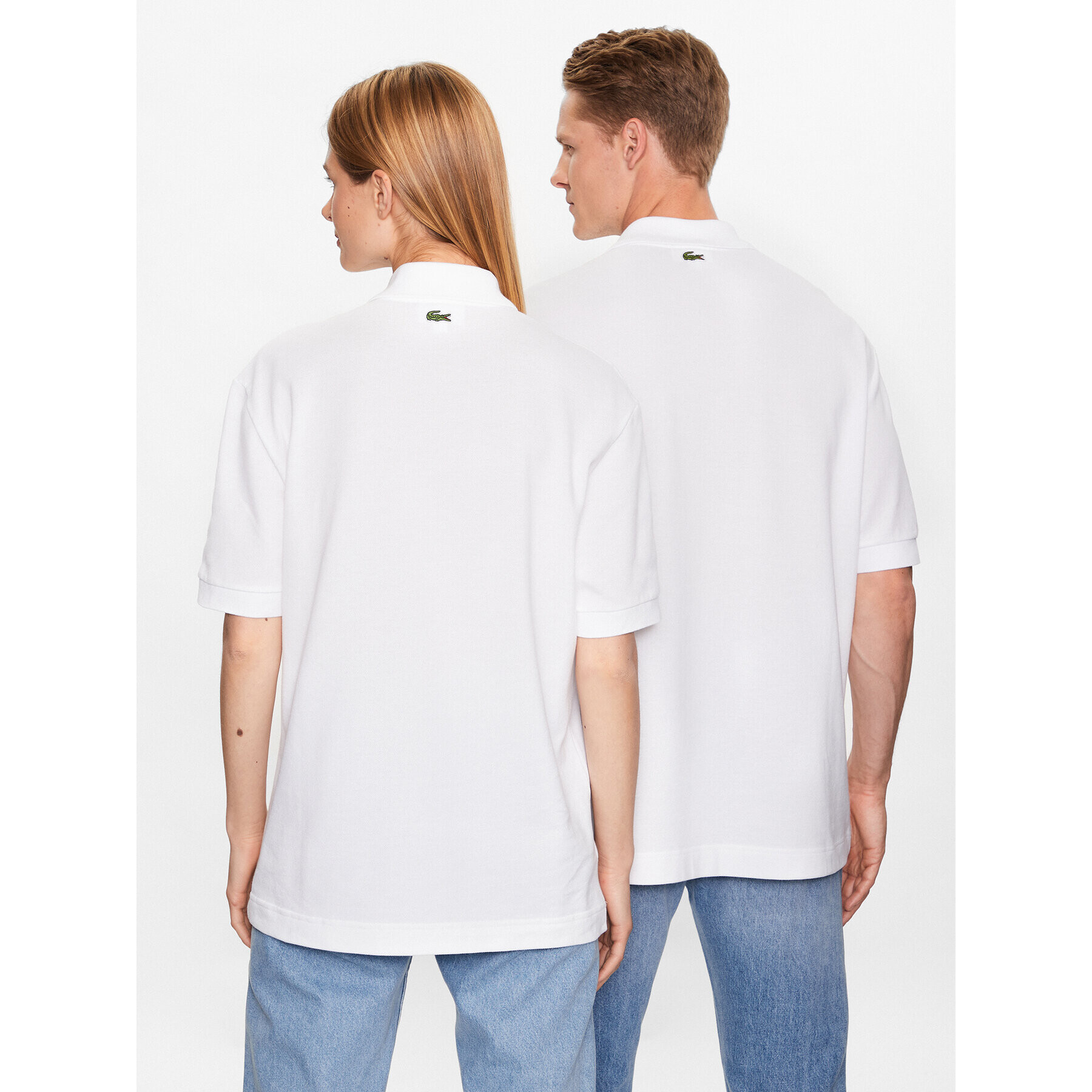 Lacoste Тениска с яка и копчета PH3922 Бял Regular Fit - Pepit.bg