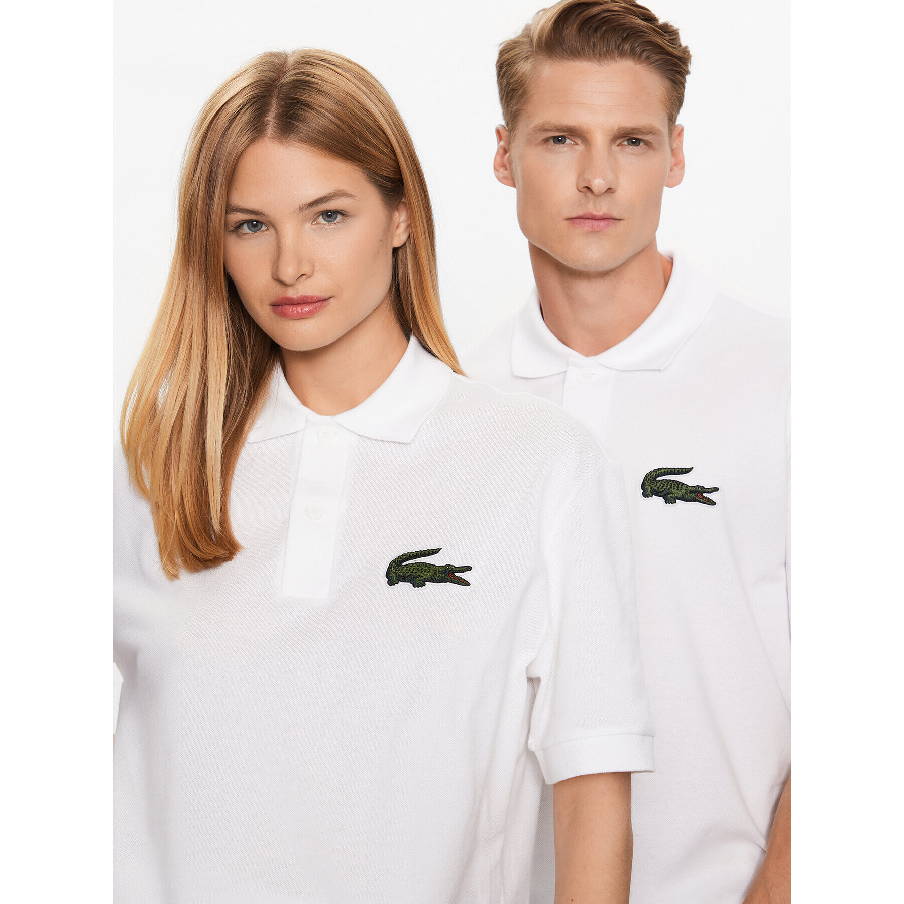 Lacoste Тениска с яка и копчета PH3922 Бял Regular Fit - Pepit.bg