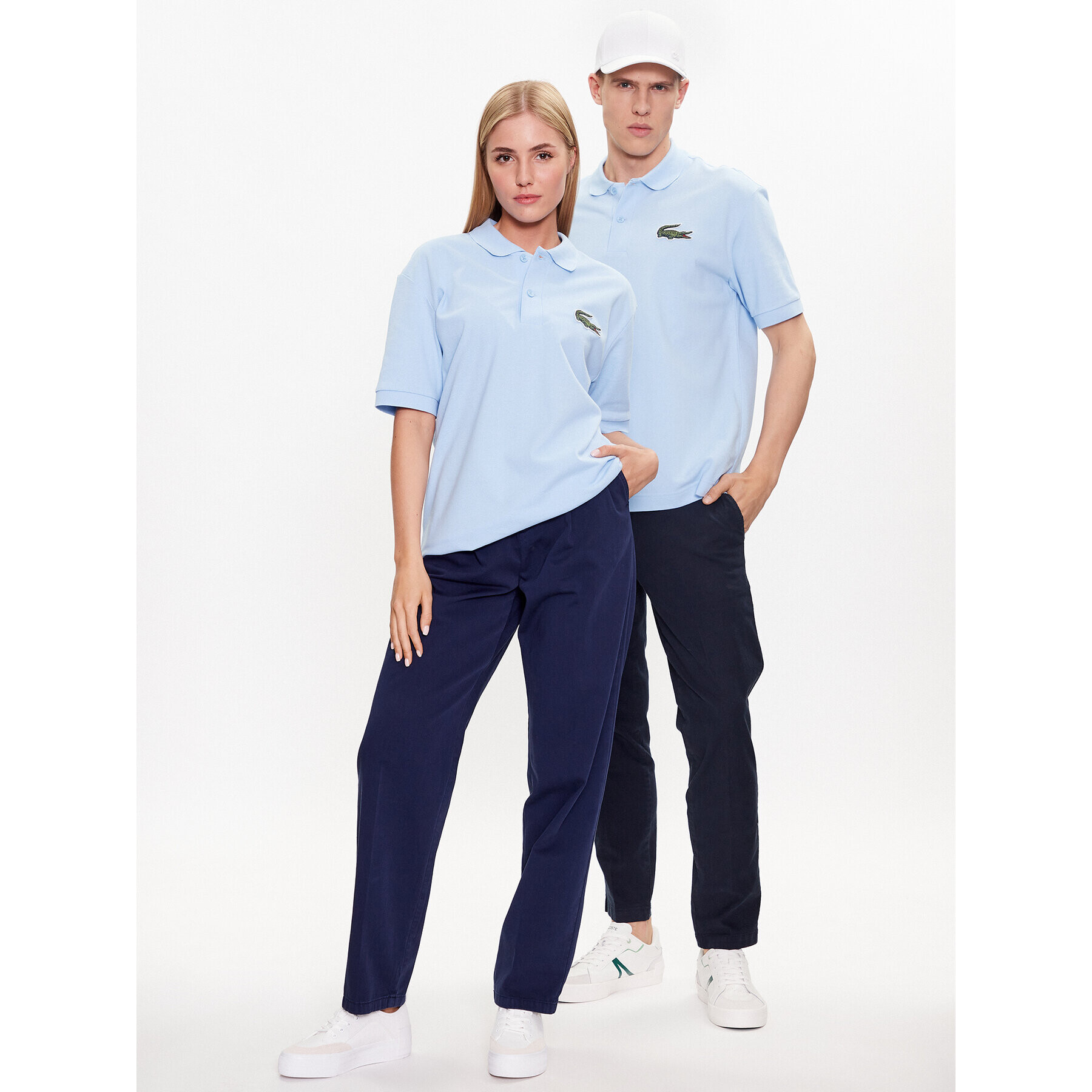 Lacoste Тениска с яка и копчета PH3922 Син Regular Fit - Pepit.bg