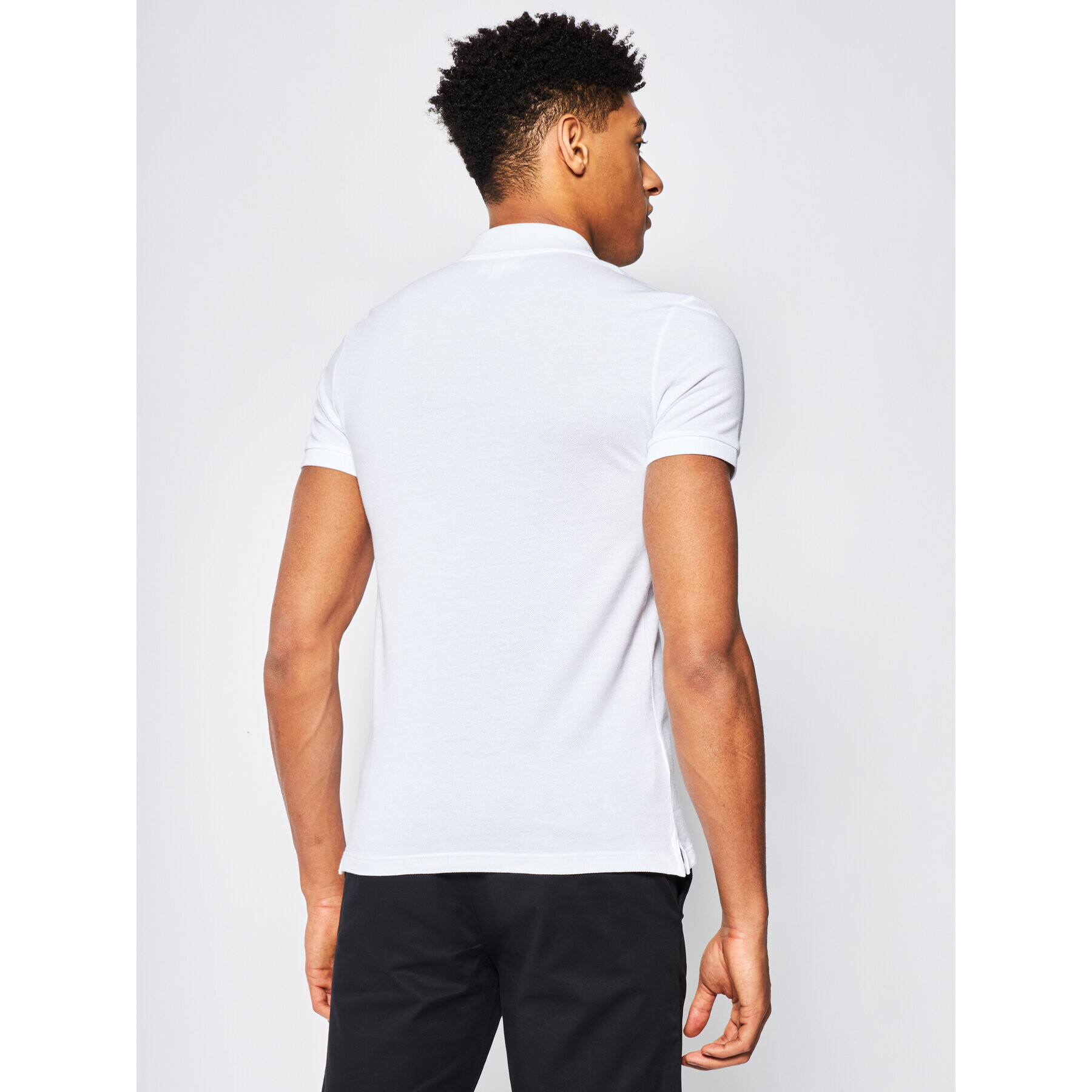 Lacoste Тениска с яка и копчета PH4012 Бял Slim Fit - Pepit.bg