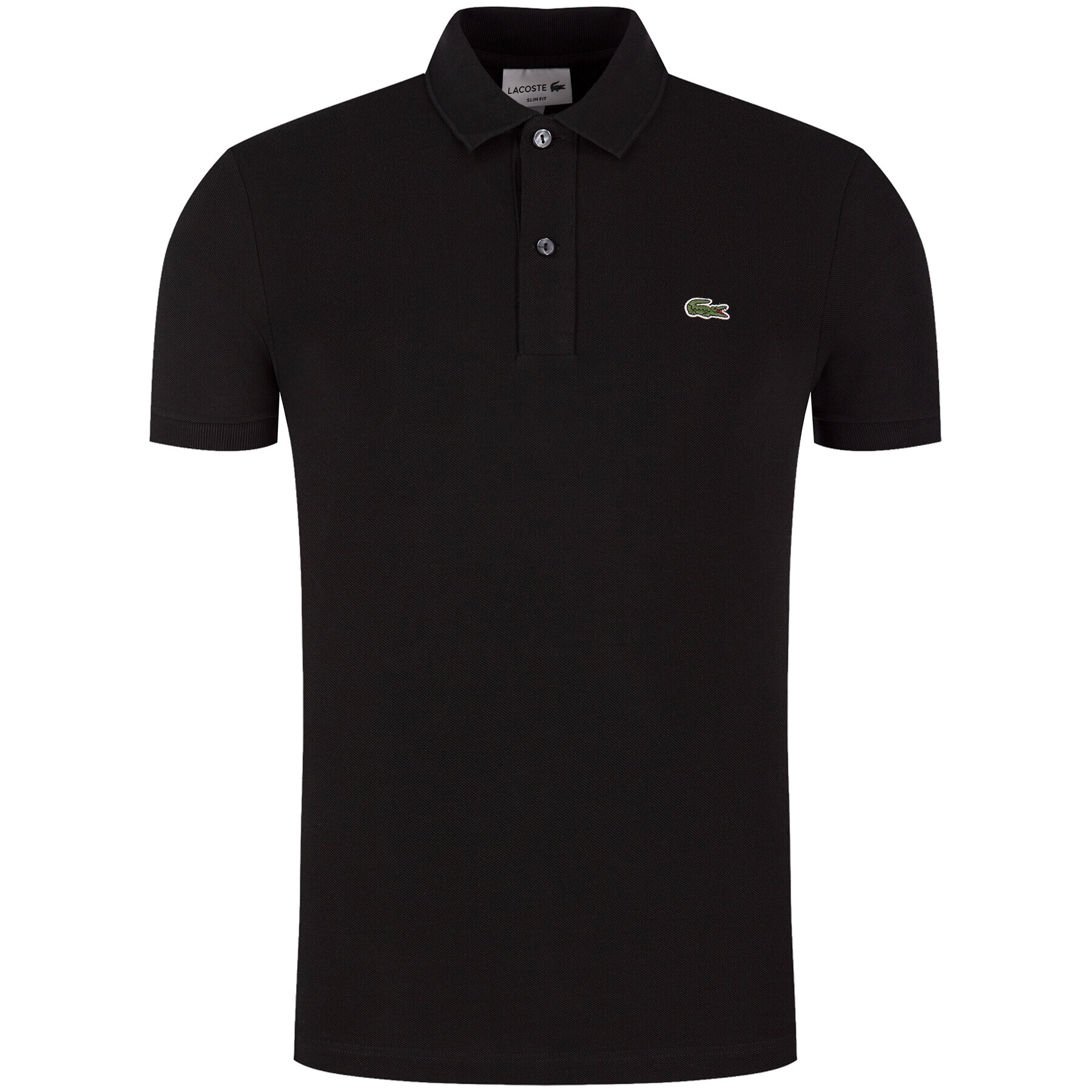 Lacoste Тениска с яка и копчета PH4012 Черен Slim Fit - Pepit.bg