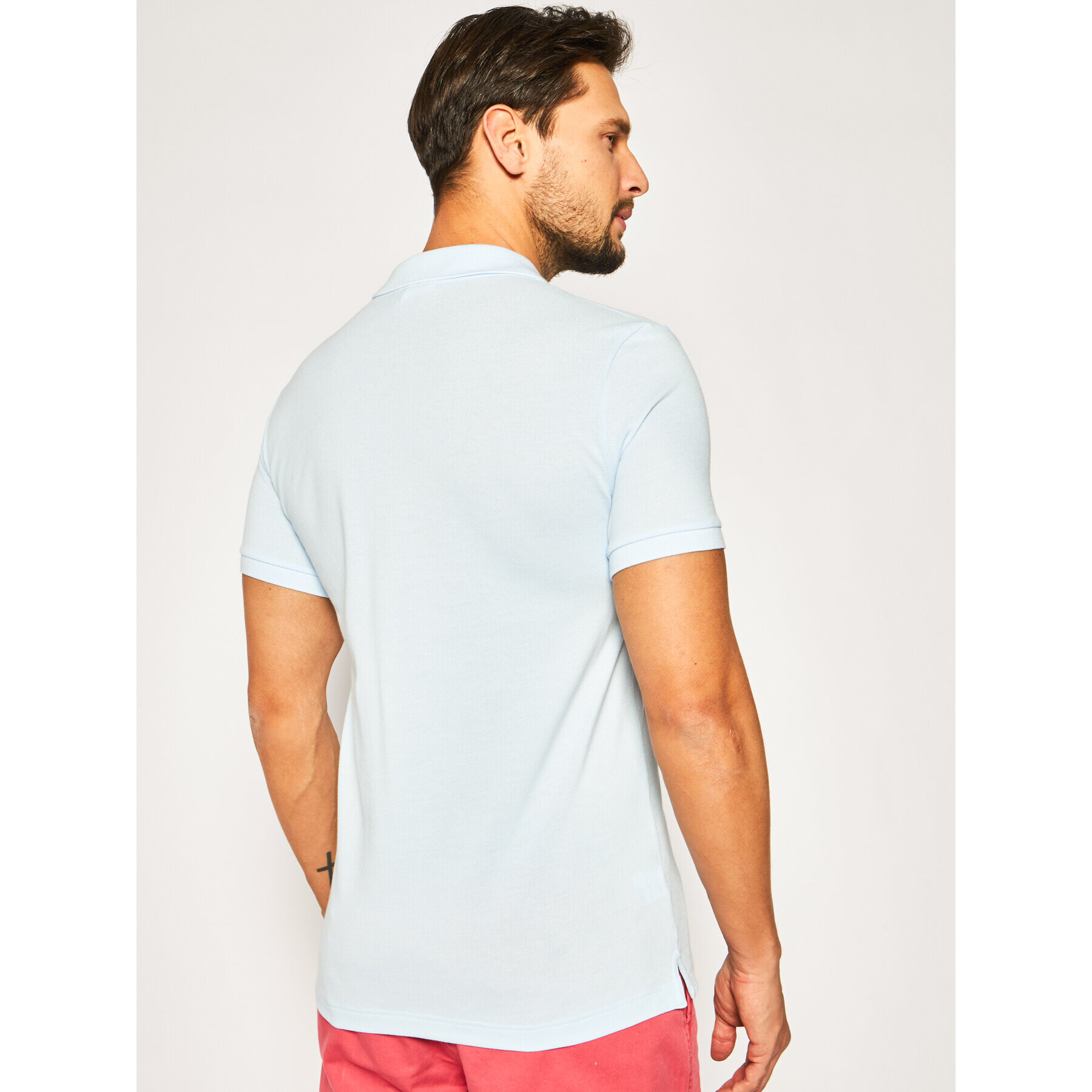 Lacoste Тениска с яка и копчета PH4012 Син Slim Fit - Pepit.bg