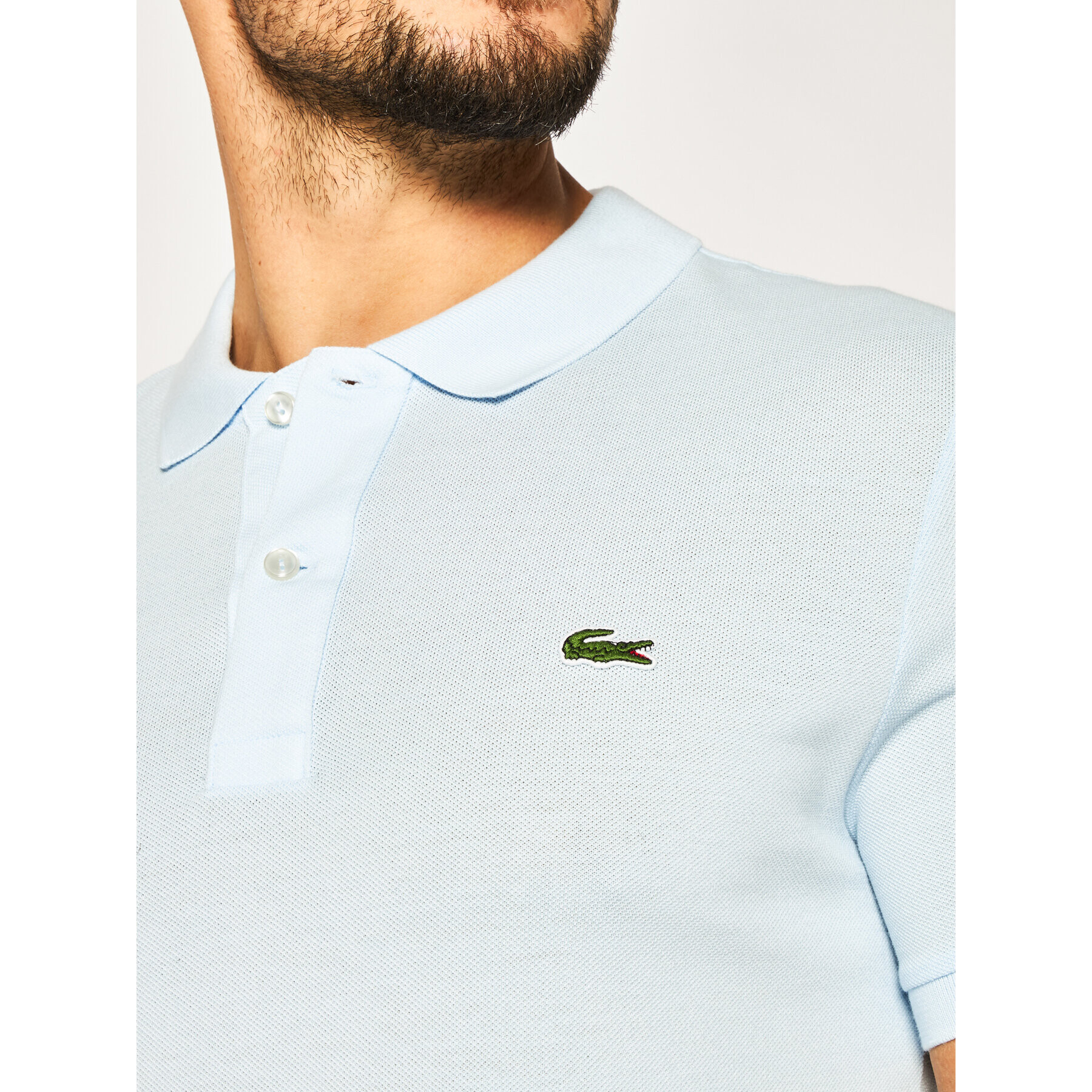Lacoste Тениска с яка и копчета PH4012 Син Slim Fit - Pepit.bg