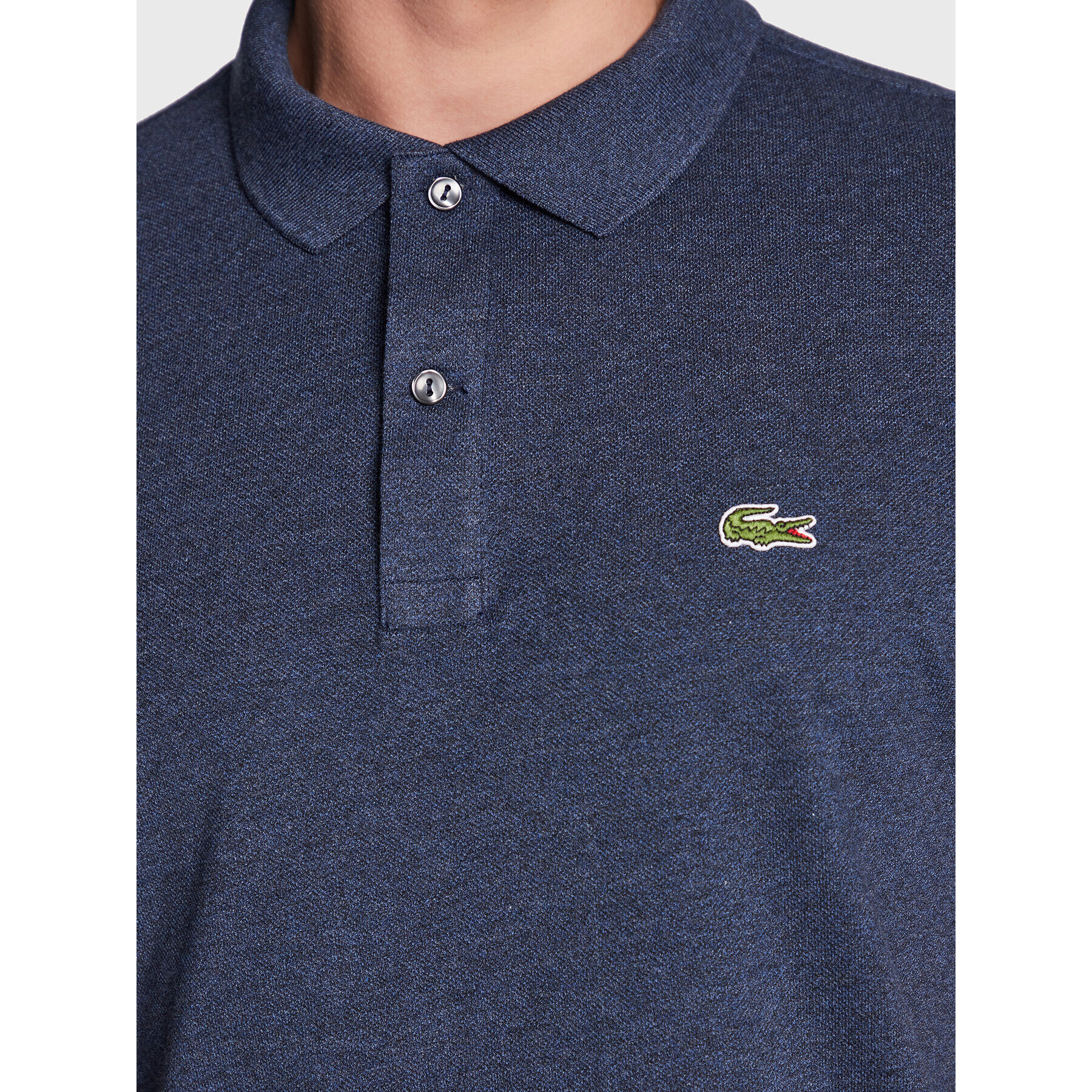 Lacoste Тениска с яка и копчета PH4012 Тъмносин Slim Fit - Pepit.bg