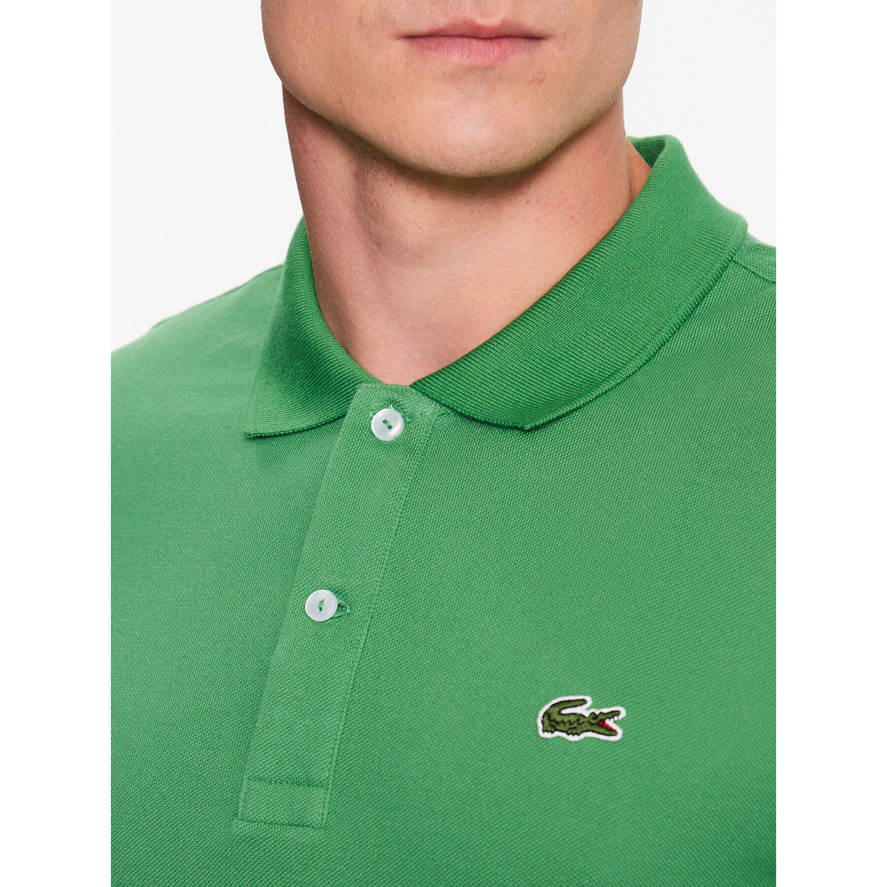 Lacoste Тениска с яка и копчета PH4012 Зелен Regular Fit - Pepit.bg