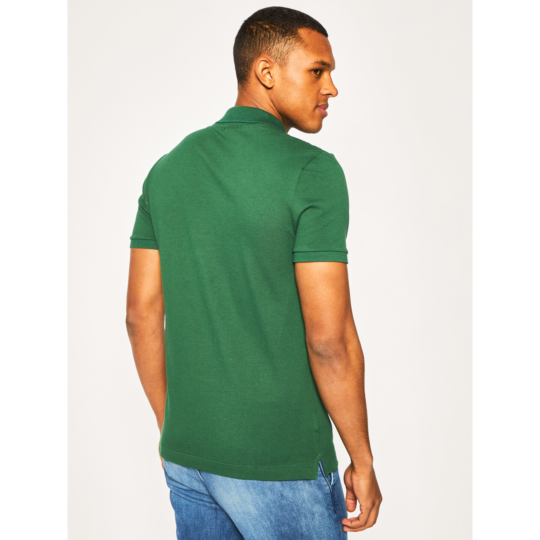 Lacoste Тениска с яка и копчета PH4012 Зелен Slim Fit - Pepit.bg