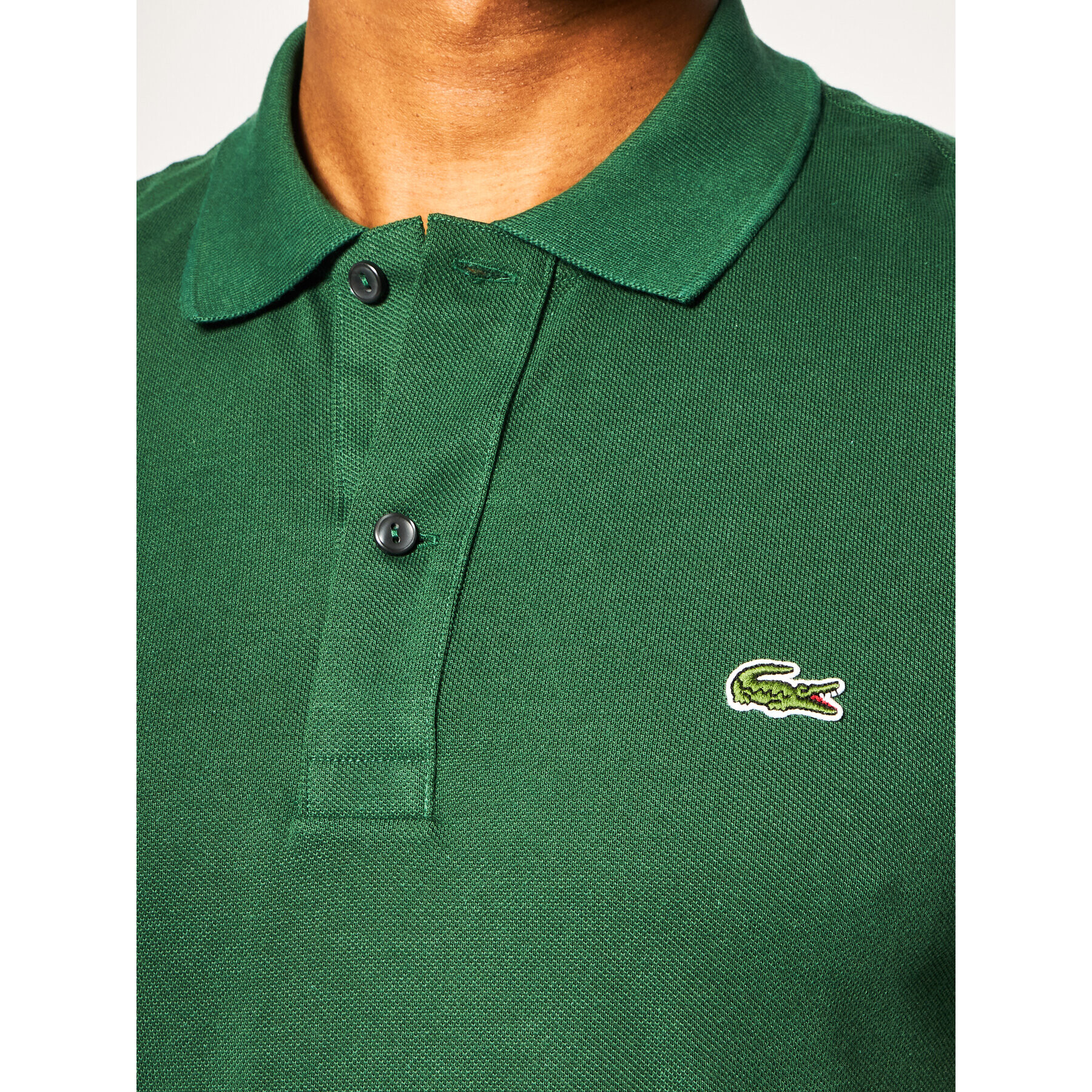 Lacoste Тениска с яка и копчета PH4012 Зелен Slim Fit - Pepit.bg